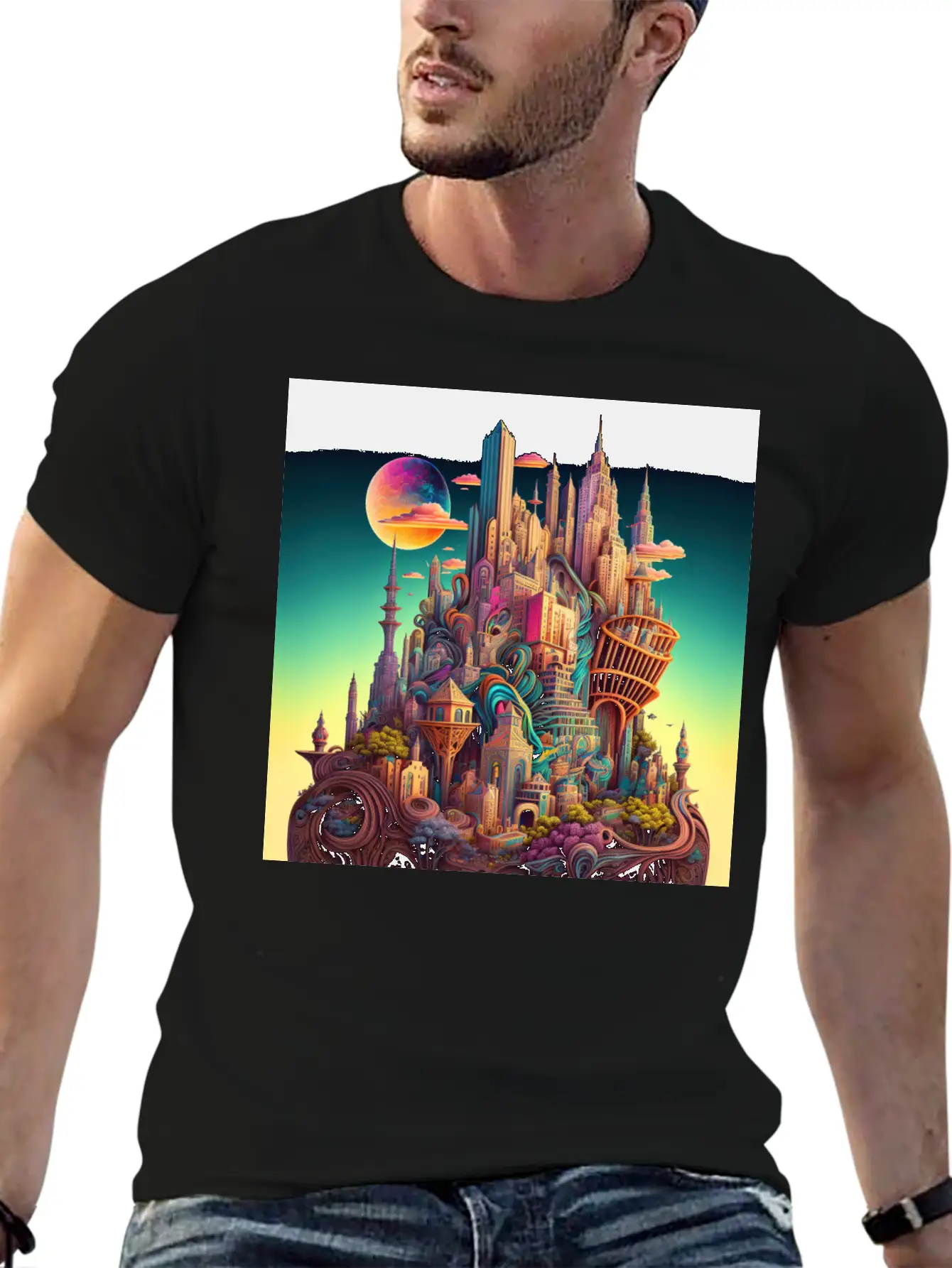 Psychedelic City Timeless Short Sleeve Tee – Comfy And Minimalist Design