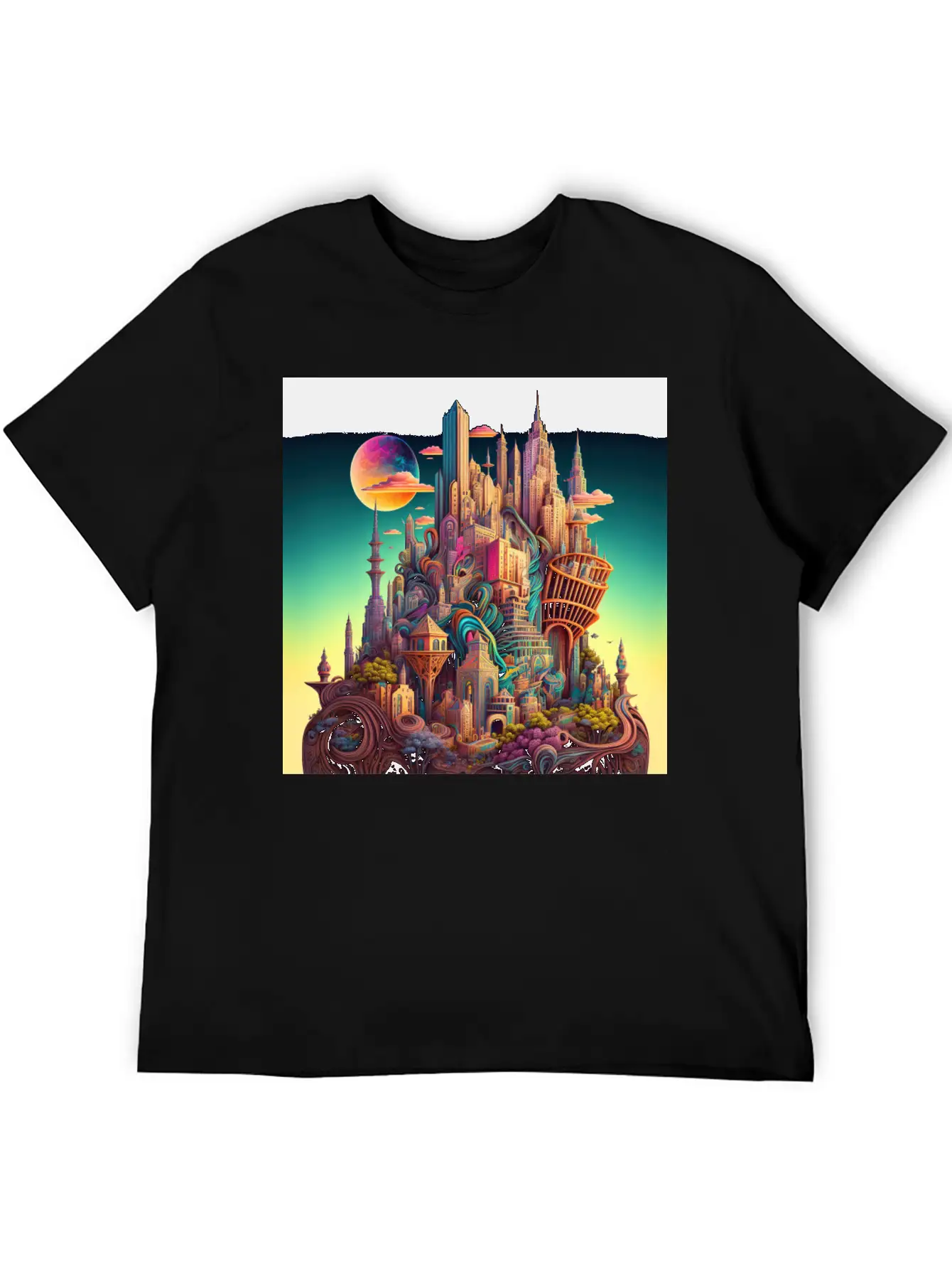 Psychedelic City Timeless Short Sleeve Tee – Comfy And Minimalist Design