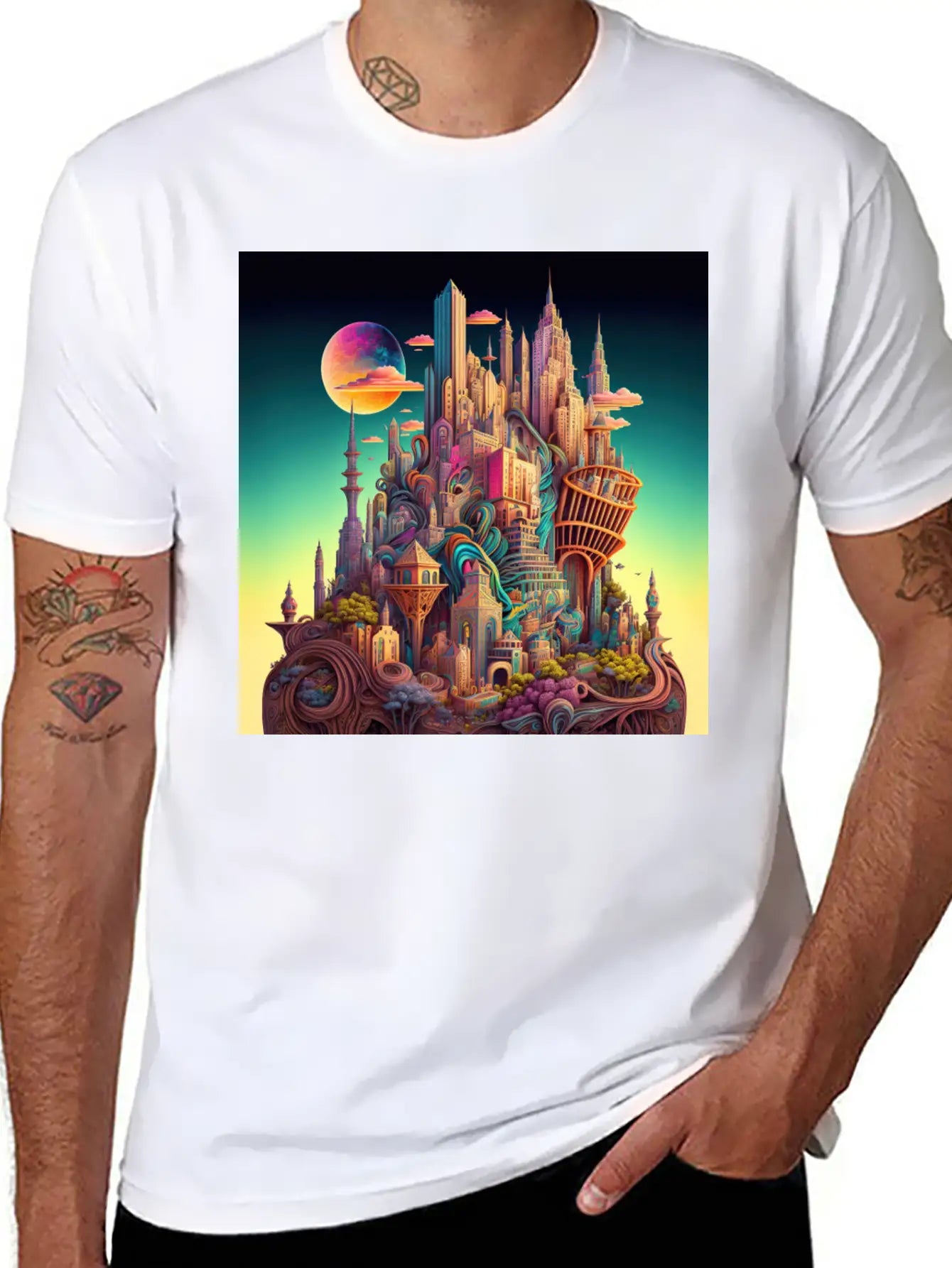 Psychedelic City Timeless Short Sleeve Tee – Comfy And Minimalist Design