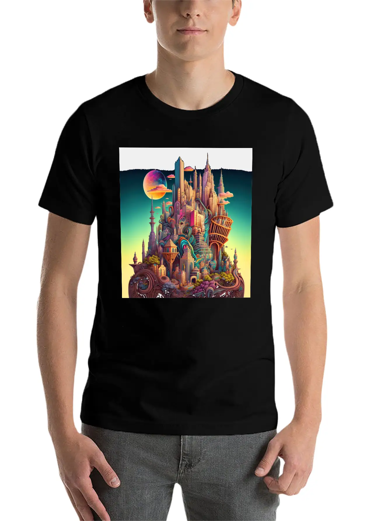 Psychedelic City Timeless Short Sleeve Tee – Comfy And Minimalist Design