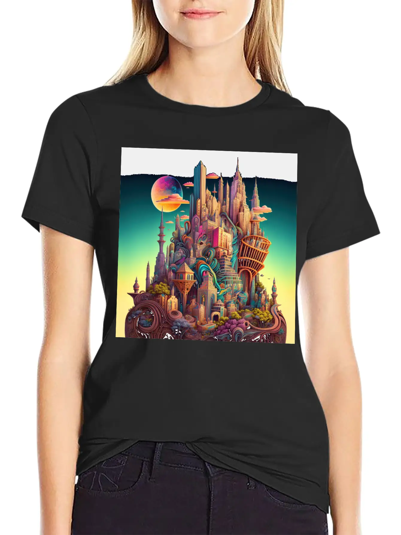 Psychedelic City Timeless Short Sleeve Tee – Comfy And Minimalist Design