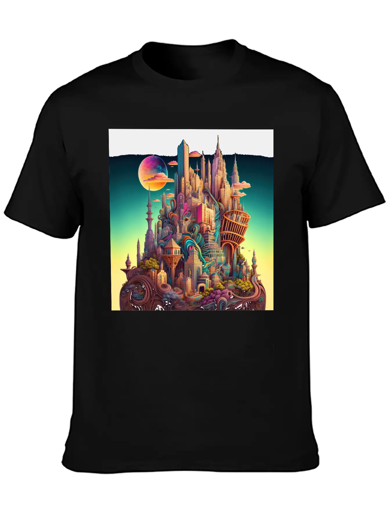 Psychedelic City Timeless Short Sleeve Tee – Comfy And Minimalist Design