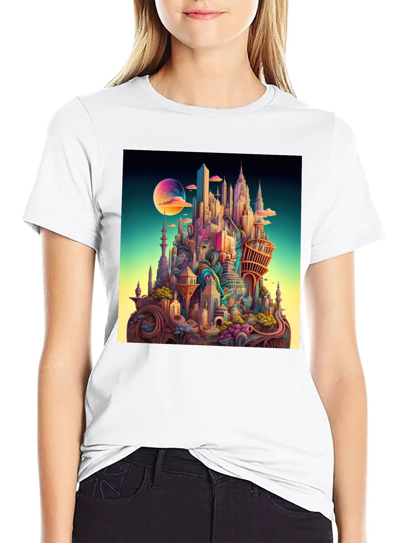 Psychedelic City Timeless Short Sleeve Tee – Comfy And Minimalist Design