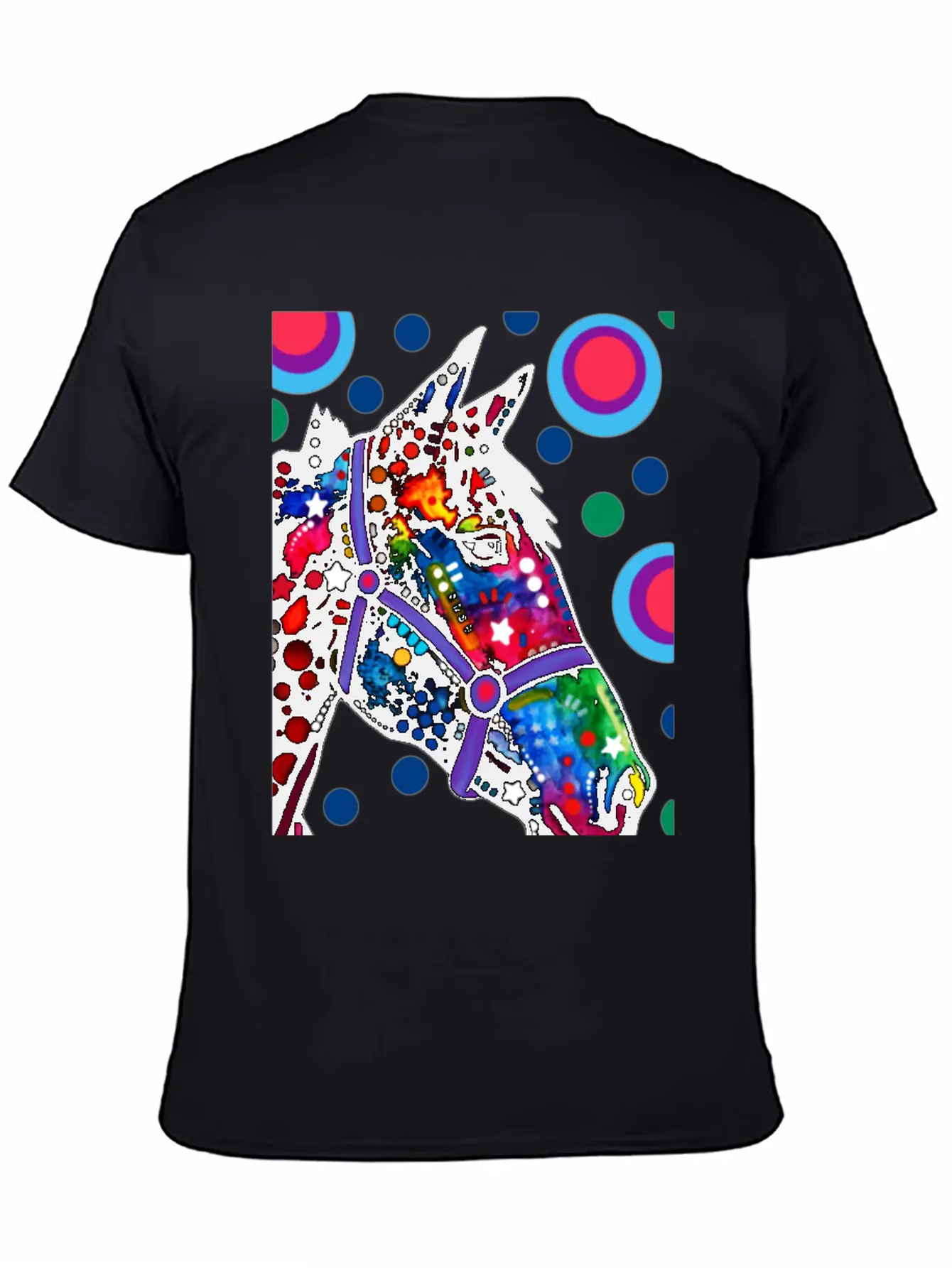 Psychedelic Horse Equine Riding Stylish Everyday T-Shirt – Unisex Basic Cotton Tee