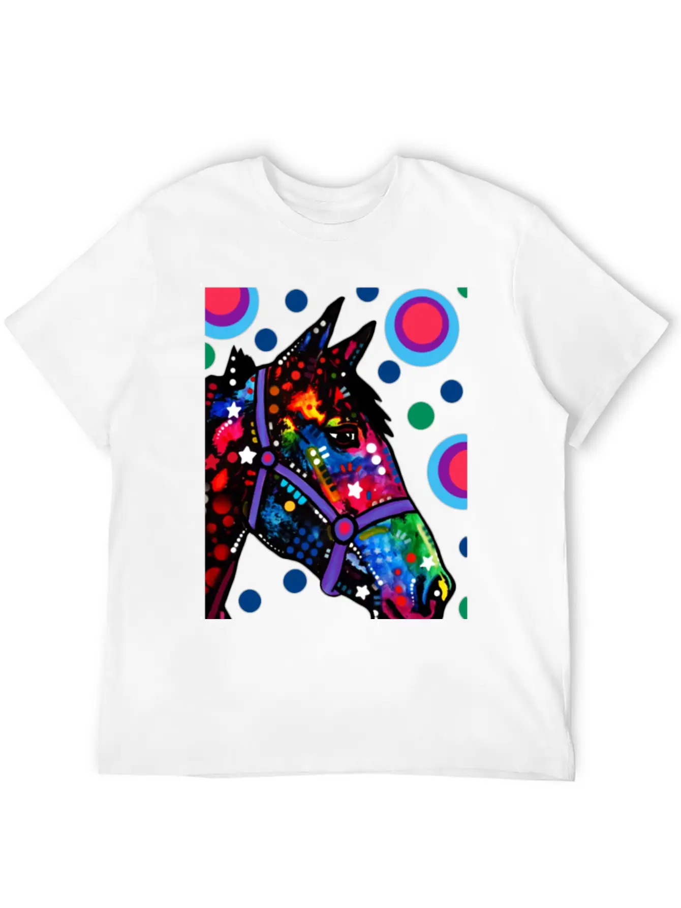 Psychedelic Horse Equine Riding Stylish Everyday T-Shirt – Unisex Basic Cotton Tee