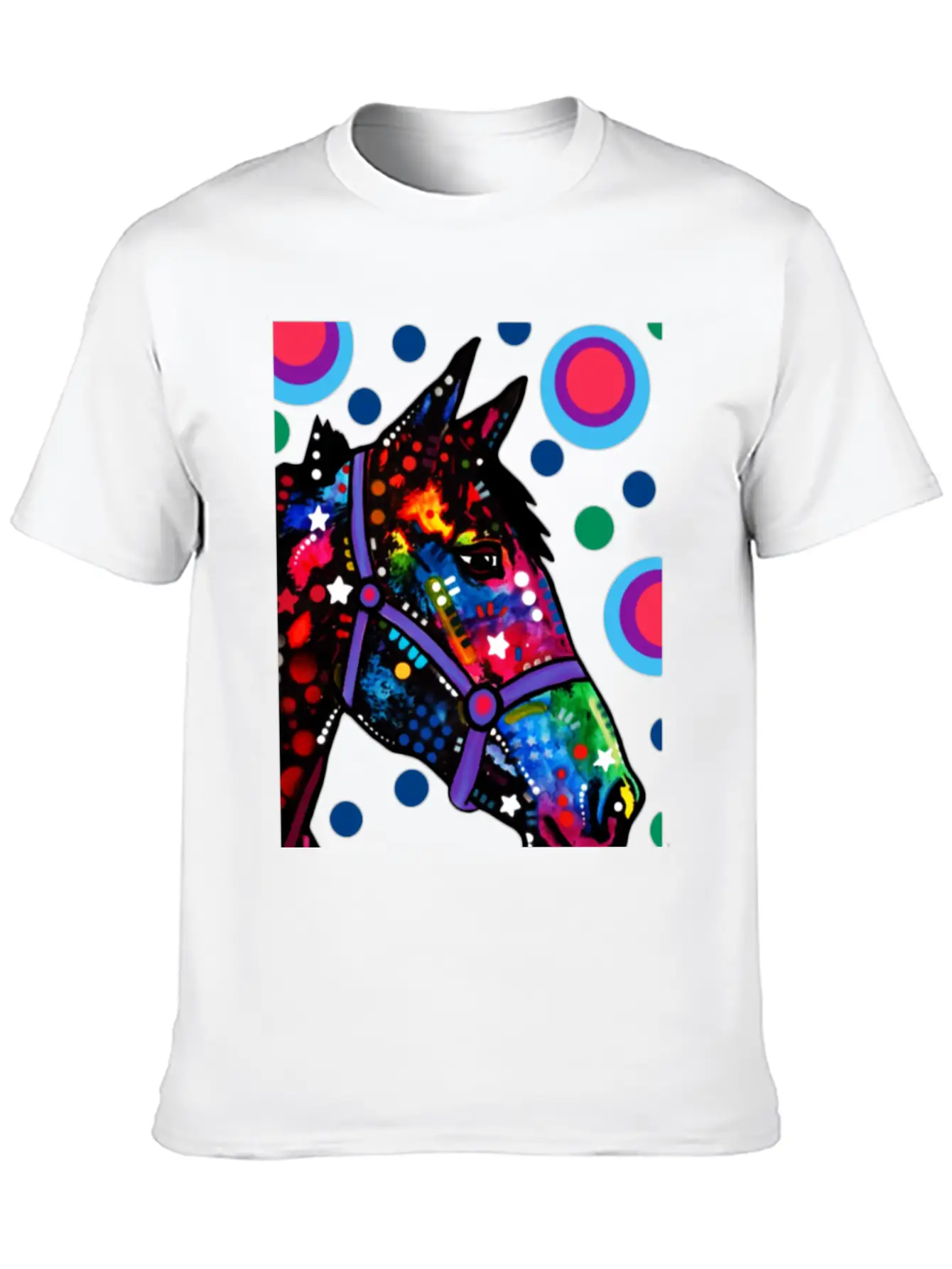 Psychedelic Horse Equine Riding Stylish Everyday T-Shirt – Unisex Basic Cotton Tee