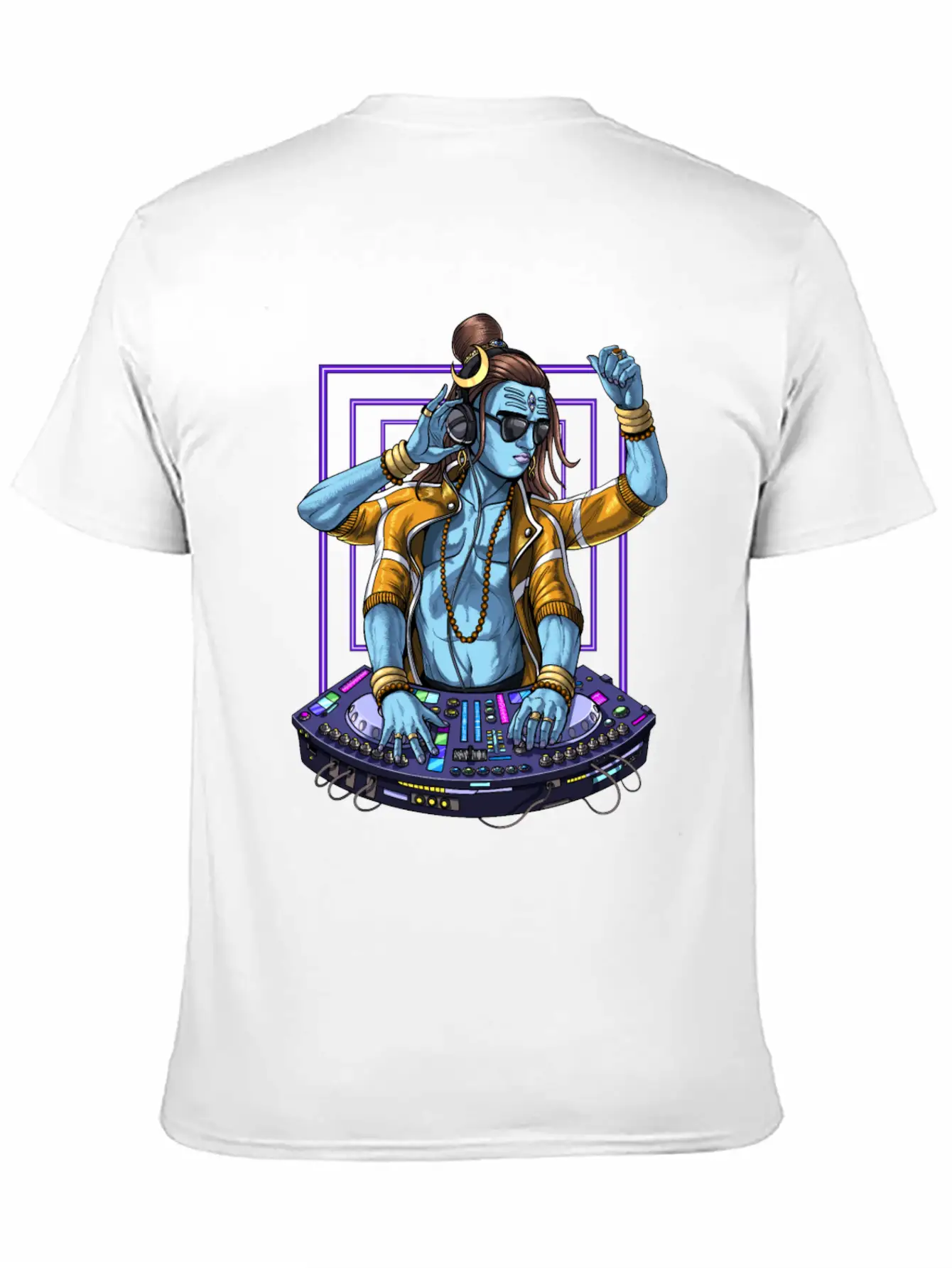 Psychedelic Shiva Music DJ Unisex Short Sleeve Soft Cotton T-Shirt – Casual Everyday Wear