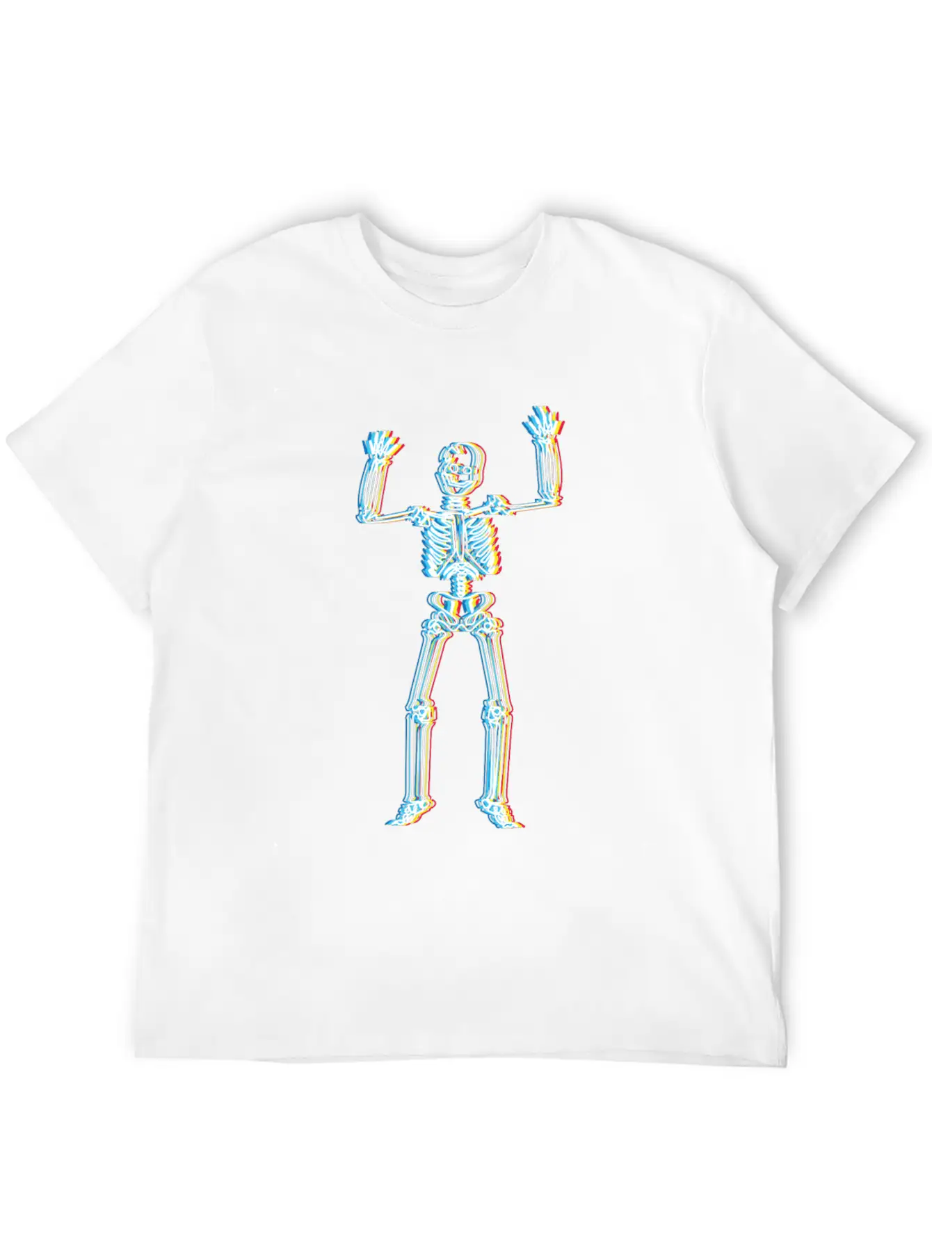 Psychedelic Skeleton Simple Halloween Costume Unisex Casual T-Shirt – Clean Design For Daily Comfort