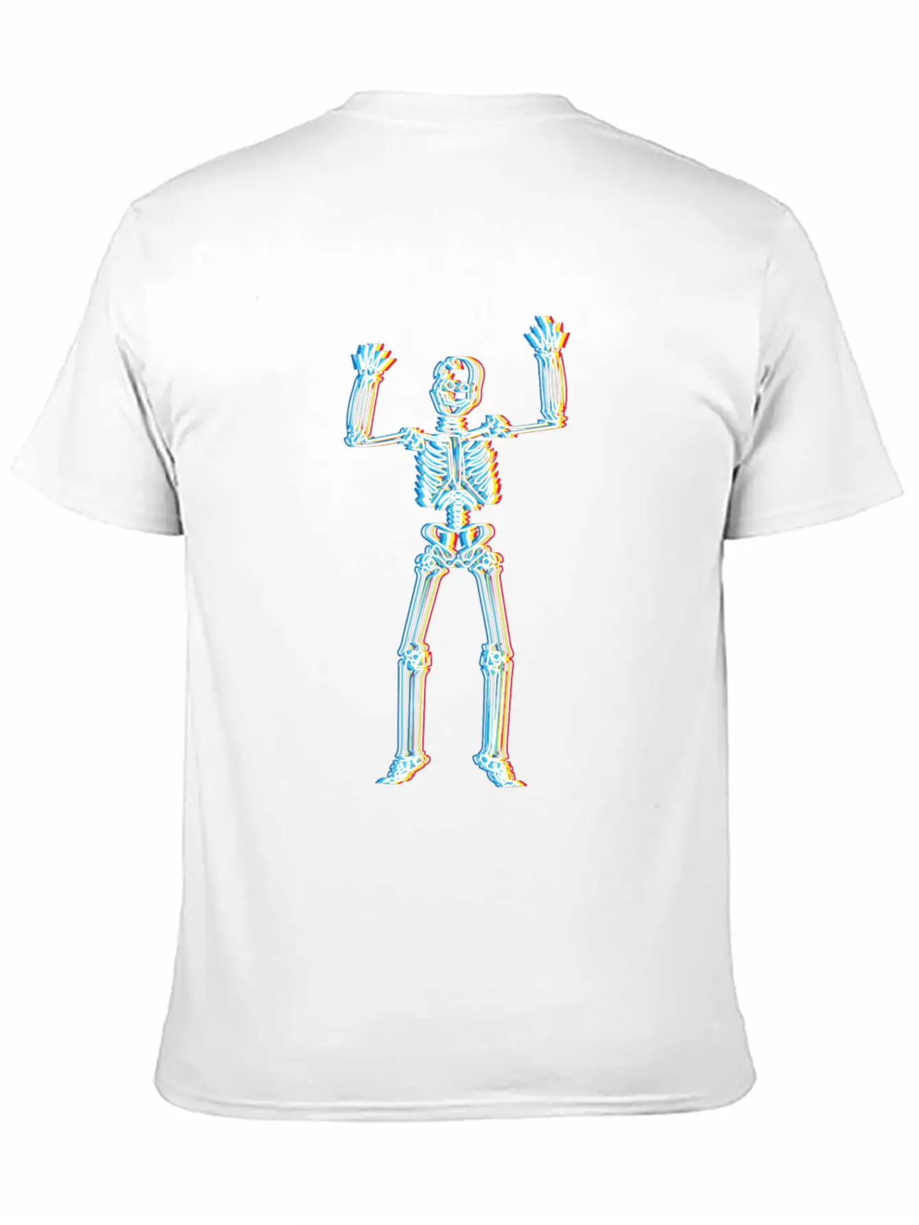 Psychedelic Skeleton Simple Halloween Costume Unisex Casual T-Shirt – Clean Design For Daily Comfort