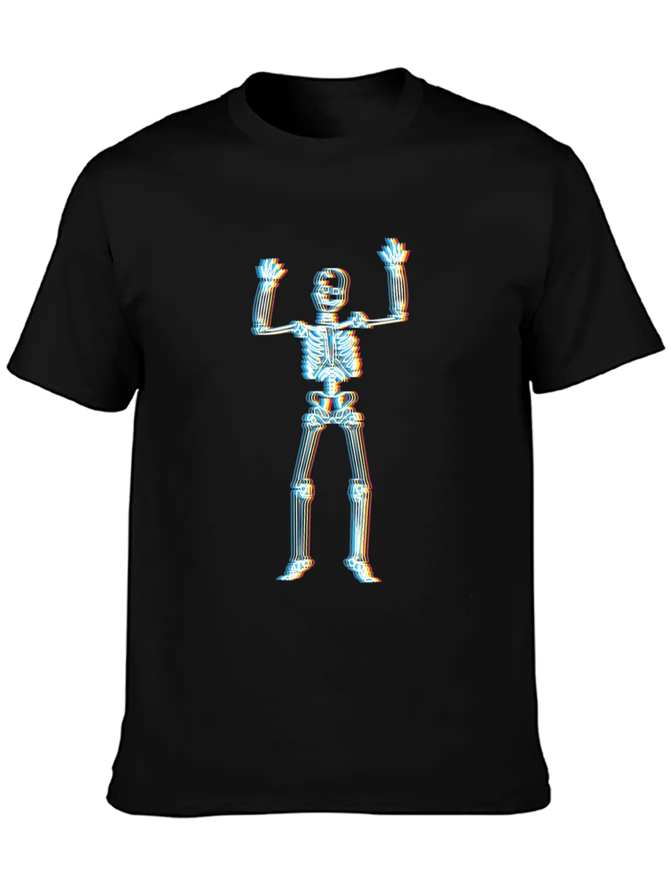 Psychedelic Skeleton Simple Halloween Costume Unisex Casual T-Shirt – Clean Design For Daily Comfort