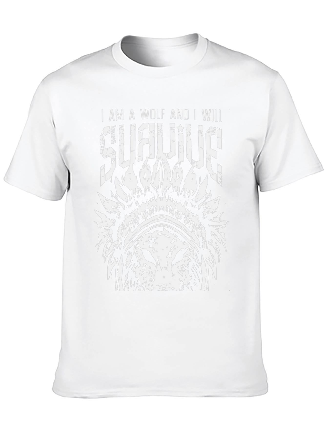 Wolf Survivor Graphic Tee - Black Cotton T-Shirt