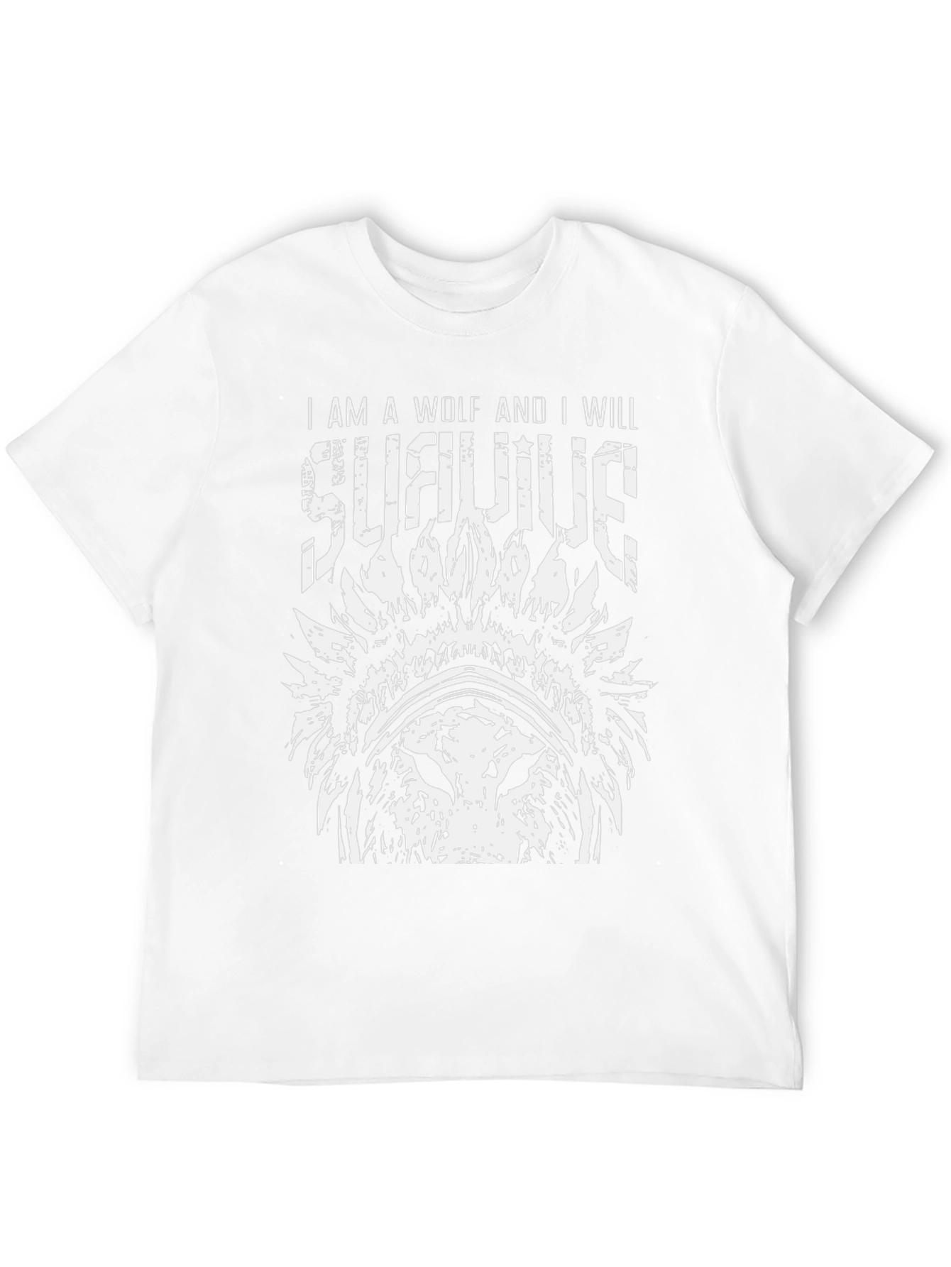 Wolf Survivor Graphic Tee - Black Cotton T-Shirt