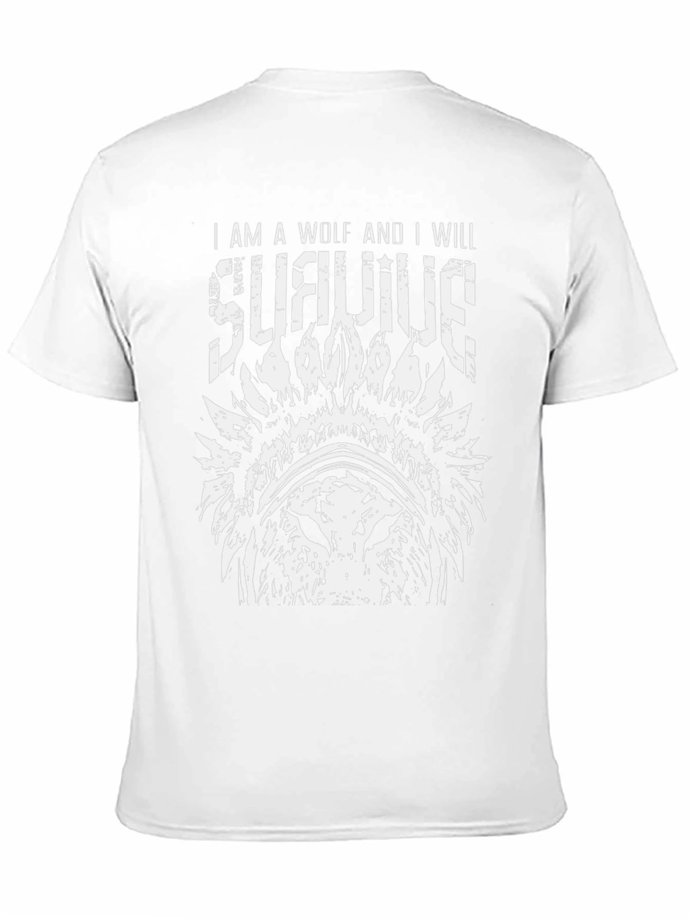Wolf Survivor Graphic Tee - Black Cotton T-Shirt