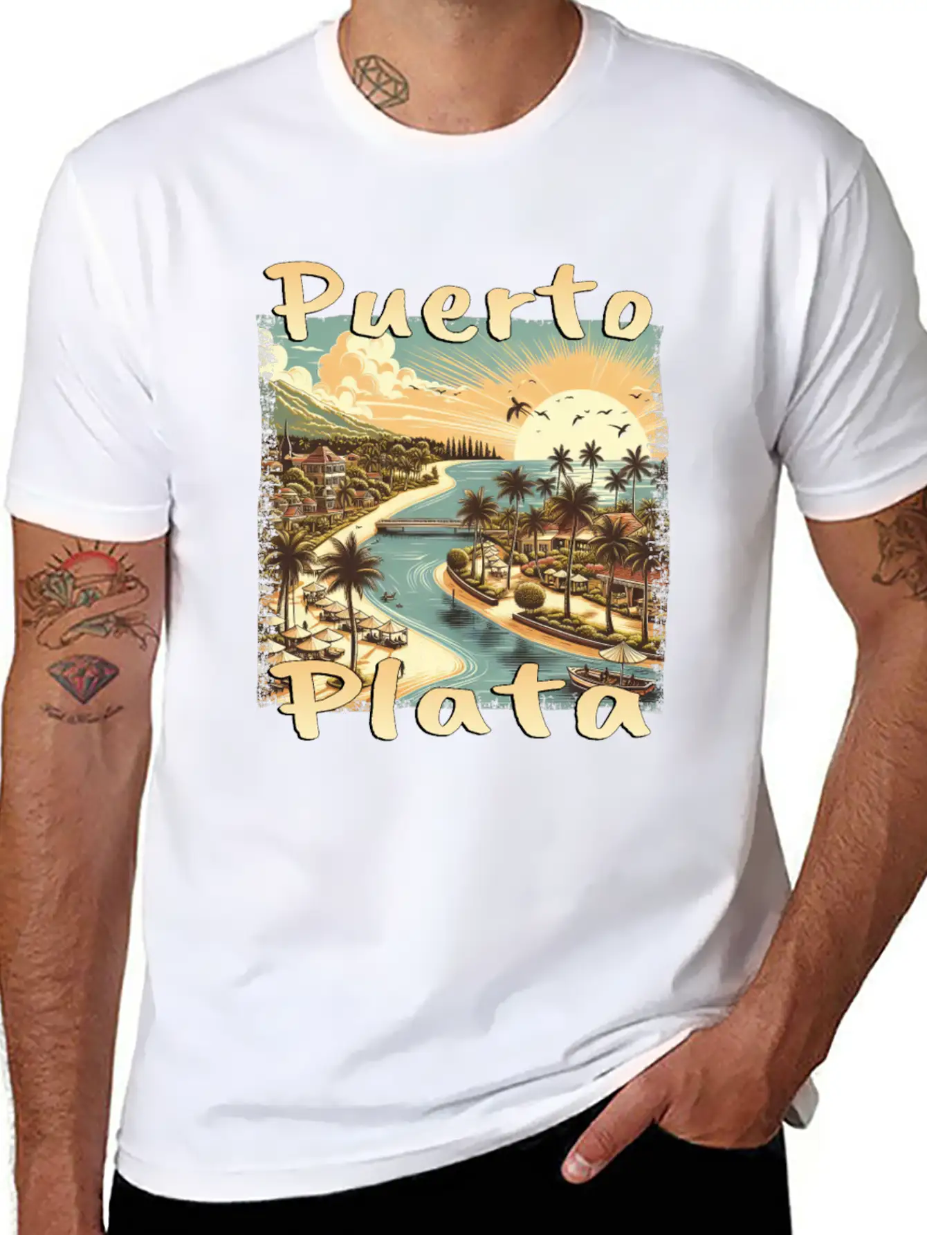 Puerto Plata Dominican Republic Grunge Vacation Timeless Short Sleeve Tee – Comfy And Minimalist Design