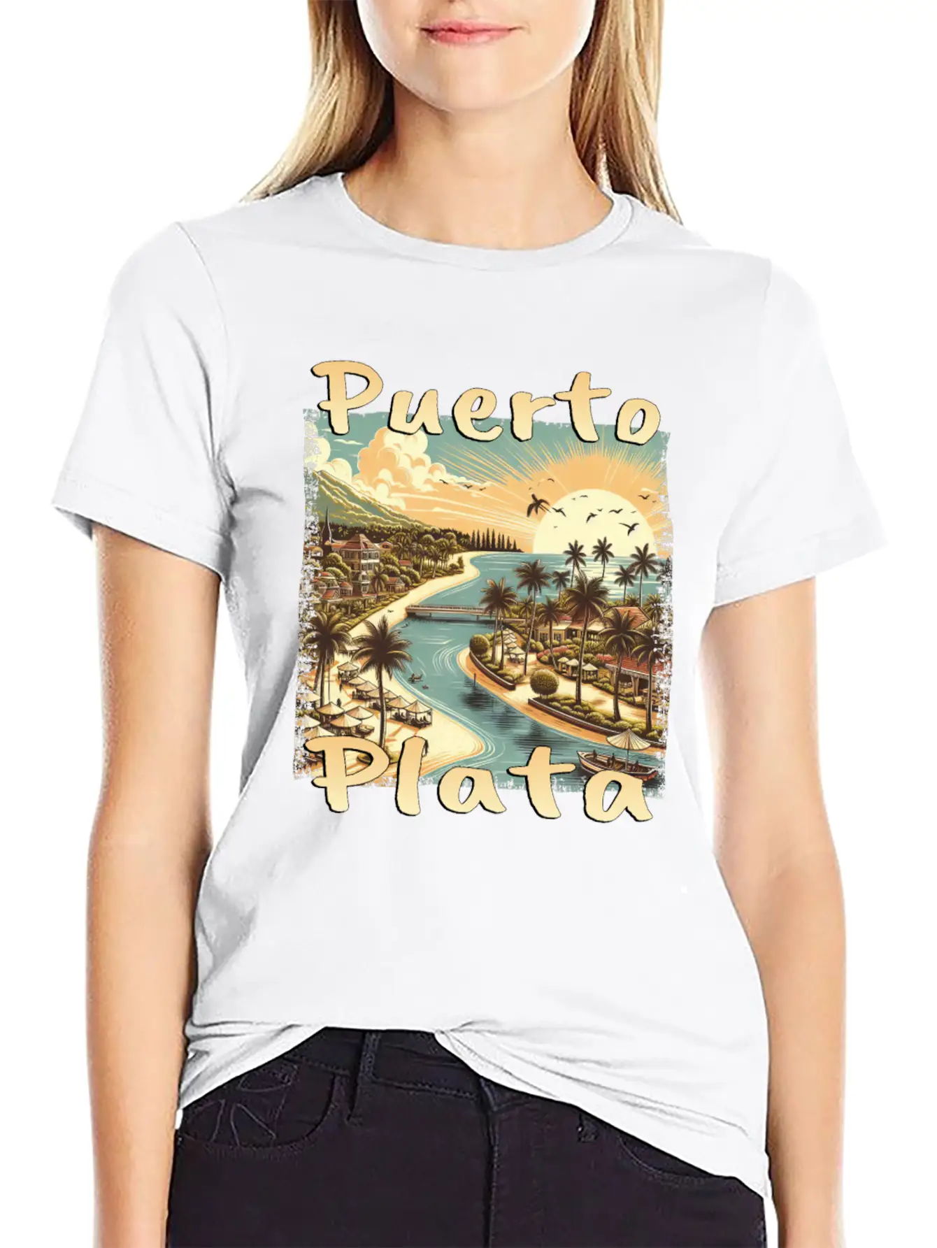 Puerto Plata Dominican Republic Grunge Vacation Timeless Short Sleeve Tee – Comfy And Minimalist Design