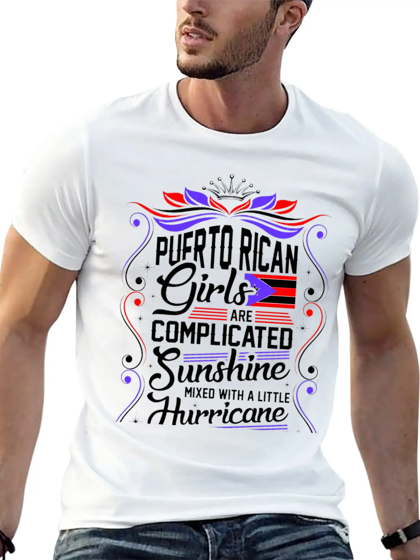 Puerto Rican Girls Are Completed Sunshine Unisex Short Sleeve Soft Cotton T-Shirt – Casual Everyday Wear