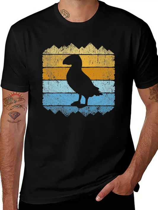 Puffin Bird Seabird Retro Vintage Puffins Basic Graphic T-Shirt – Daily Comfort In Soft Cotton