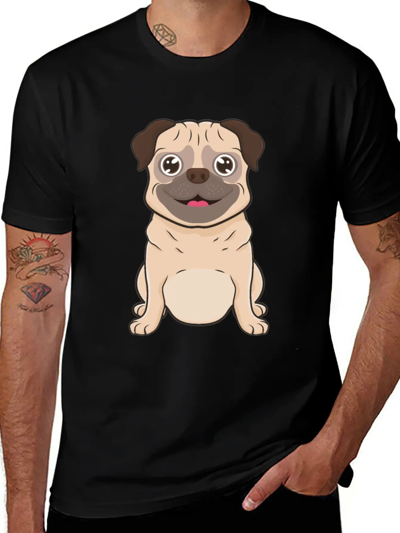Pug Dog Unisex Casual T-Shirt – Clean Design For Daily Comfort