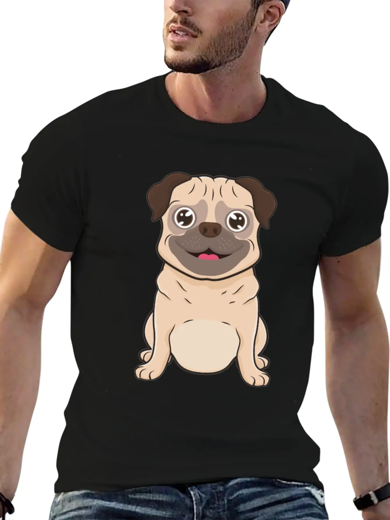 Pug Dog Unisex Casual T-Shirt – Clean Design For Daily Comfort