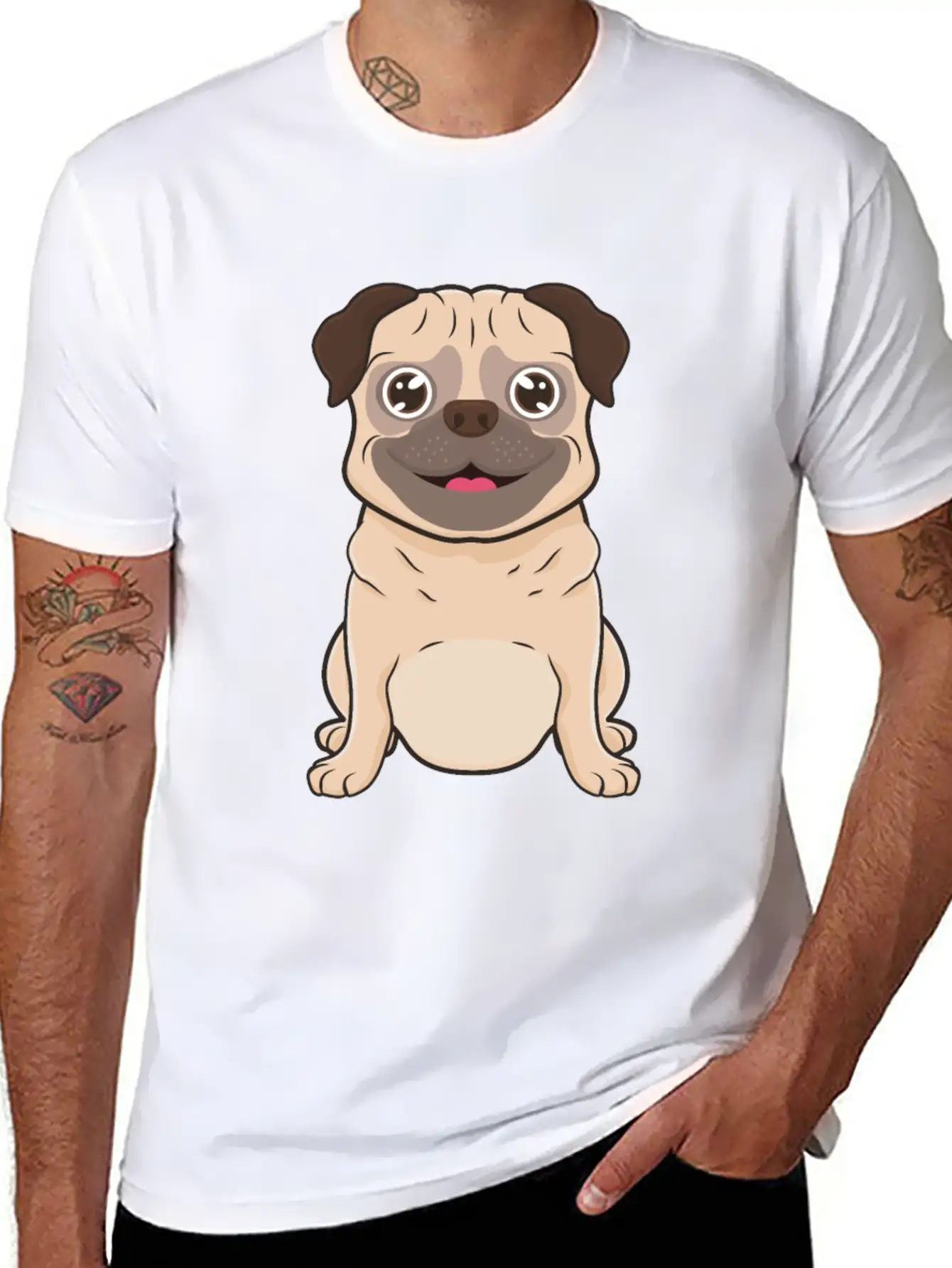 Pug Dog Unisex Casual T-Shirt – Clean Design For Daily Comfort