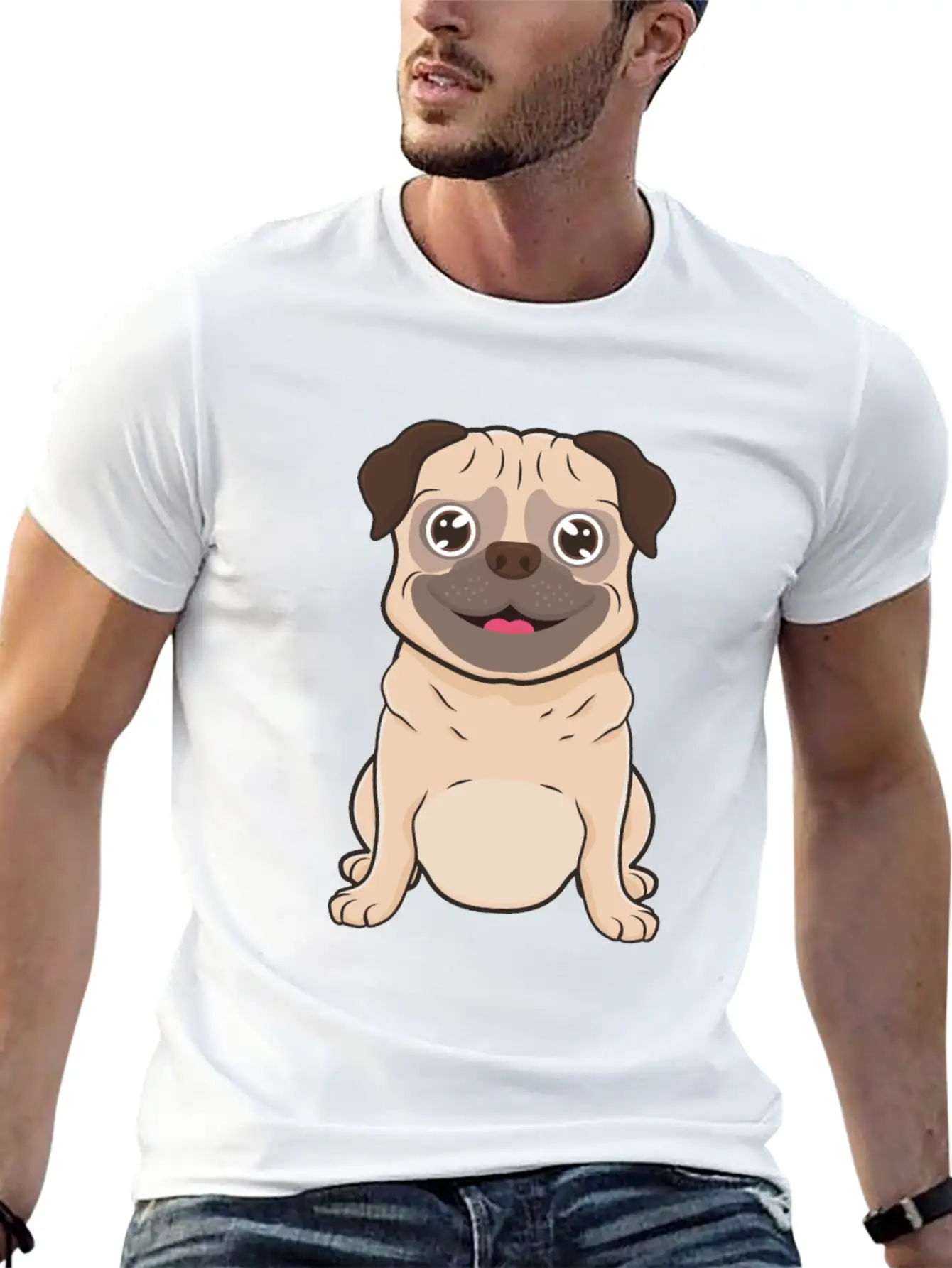 Pug Dog Unisex Casual T-Shirt – Clean Design For Daily Comfort