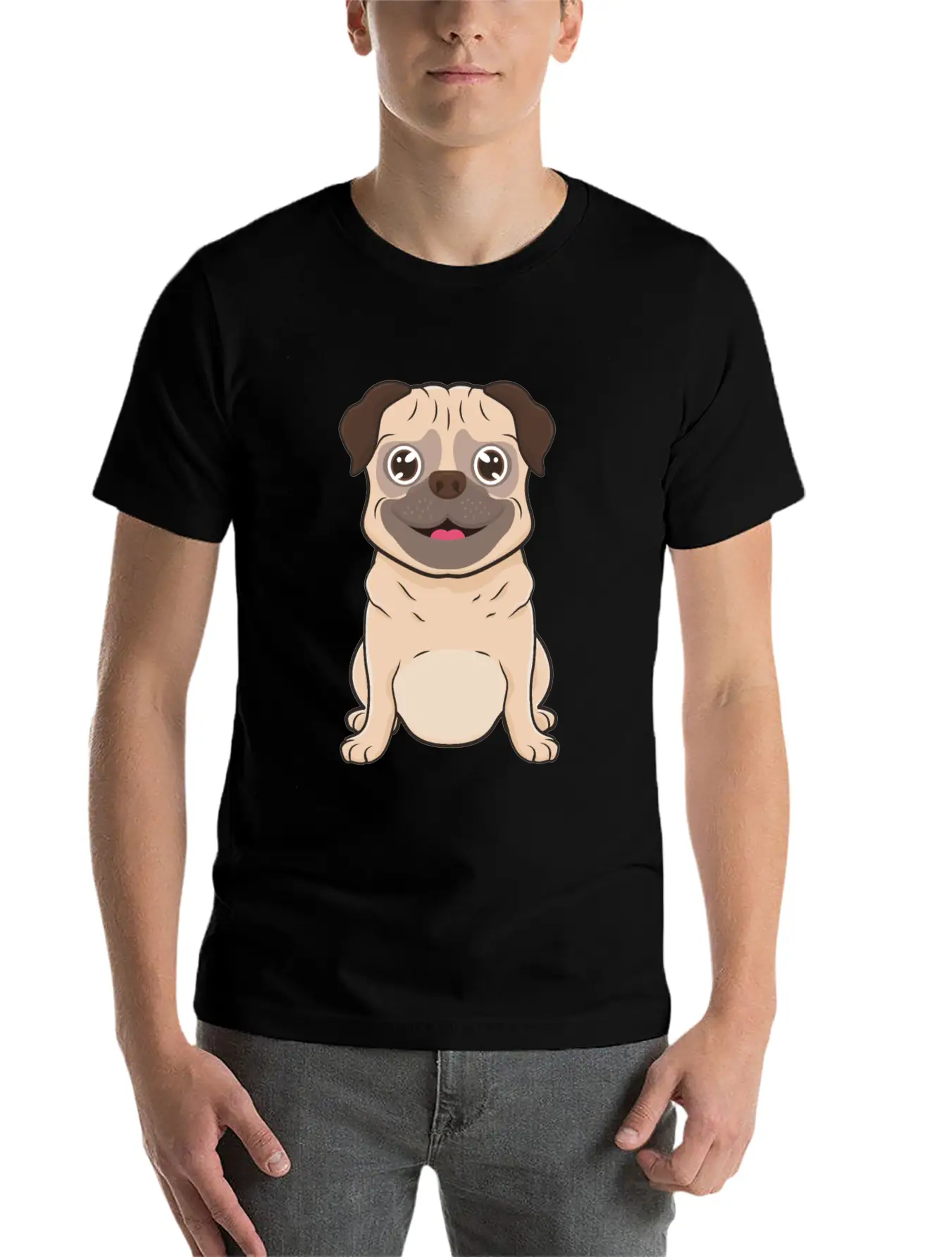 Pug Dog Unisex Casual T-Shirt – Clean Design For Daily Comfort
