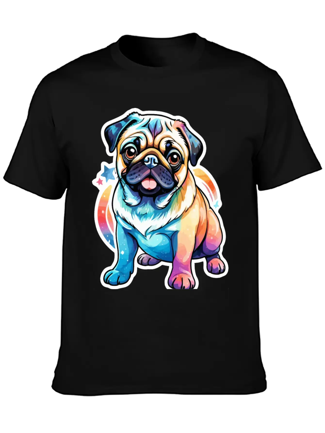 Pug Watercolor Timeless Short Sleeve Tee – Comfy And Minimalist Design