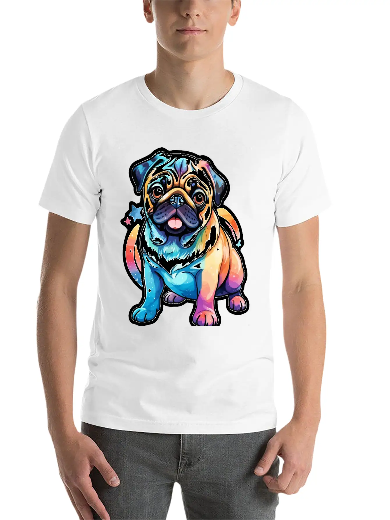 Pug Watercolor Timeless Short Sleeve Tee – Comfy And Minimalist Design