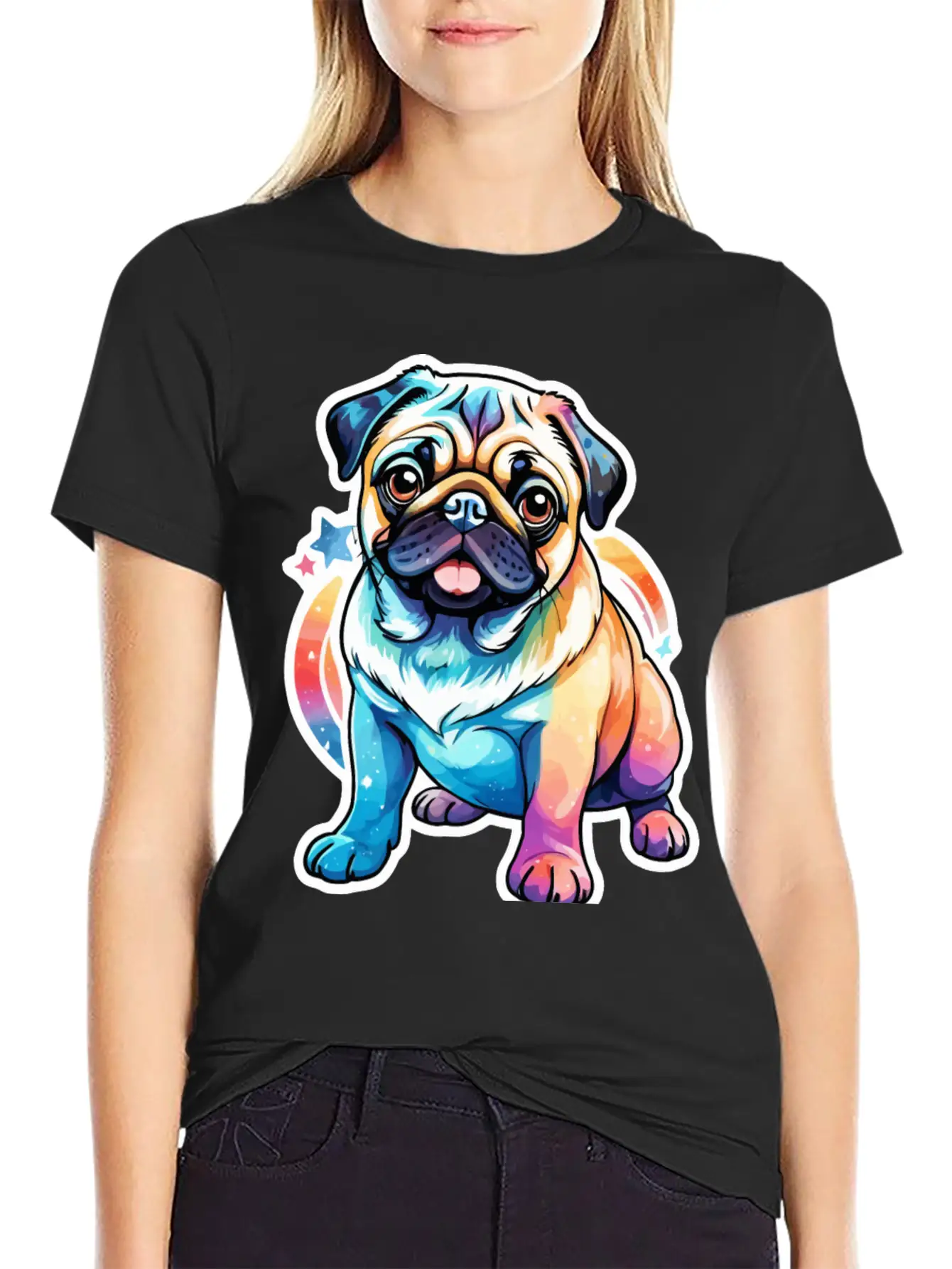 Pug Watercolor Timeless Short Sleeve Tee – Comfy And Minimalist Design