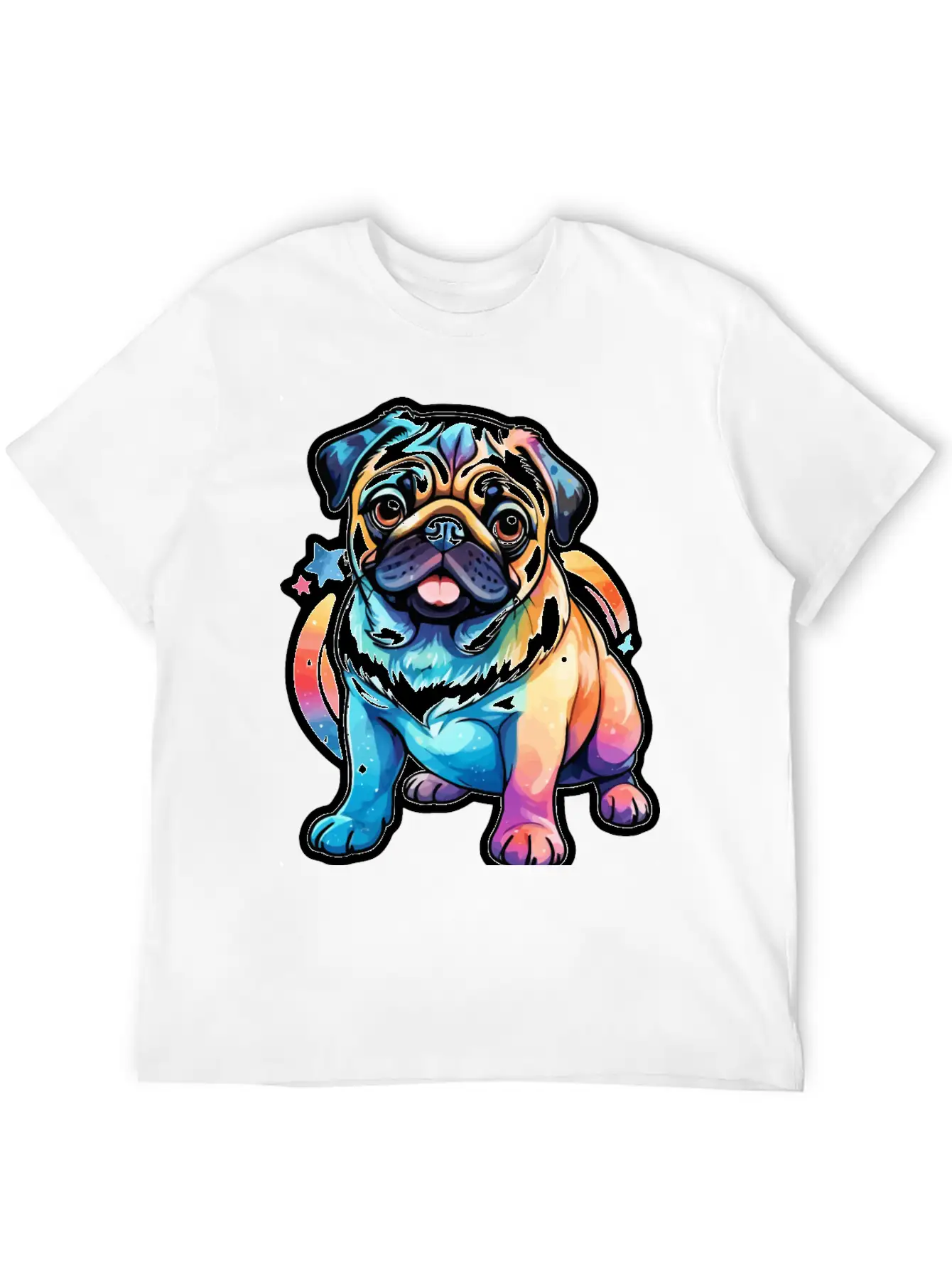Pug Watercolor Timeless Short Sleeve Tee – Comfy And Minimalist Design