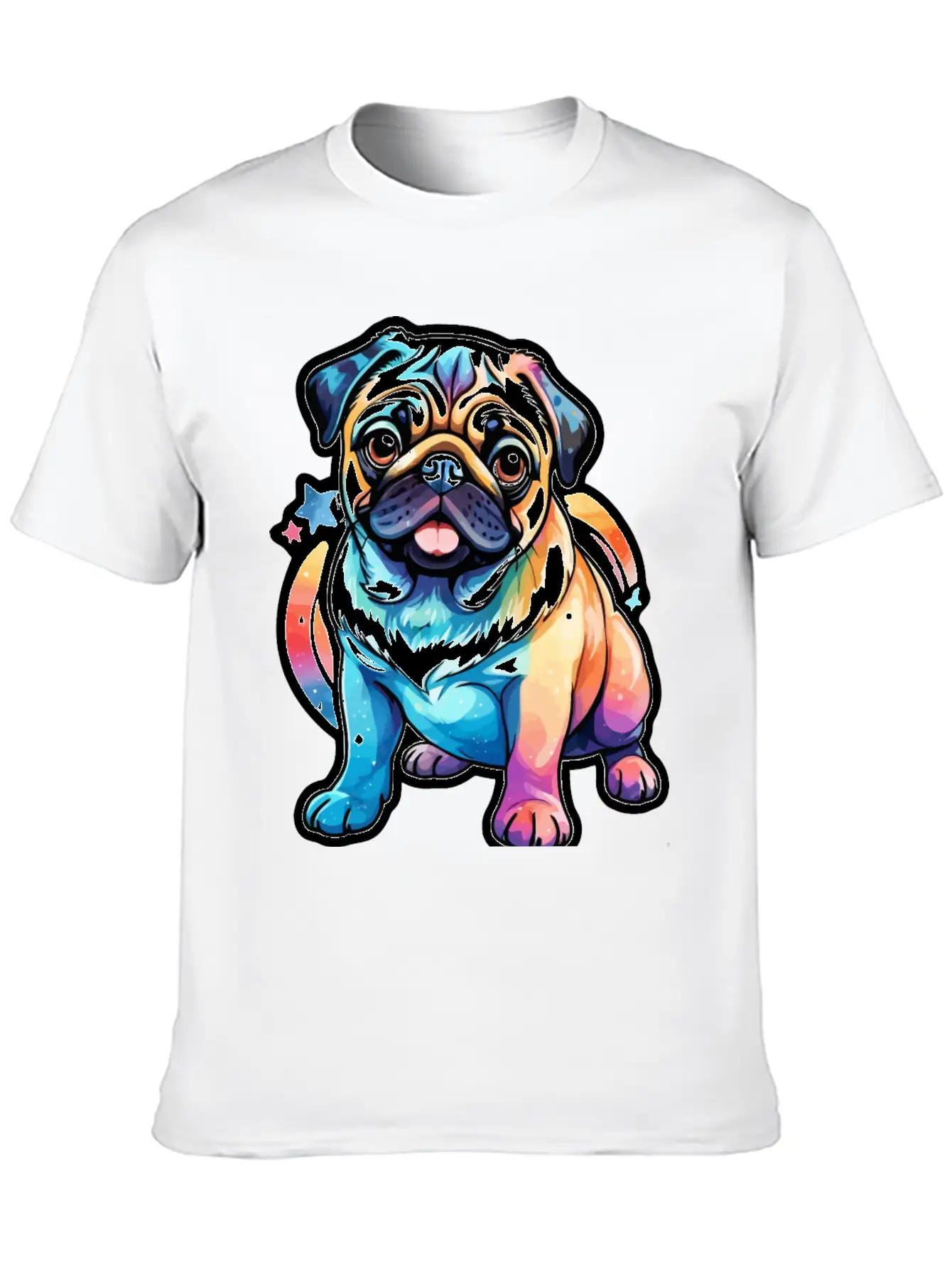Pug Watercolor Timeless Short Sleeve Tee – Comfy And Minimalist Design