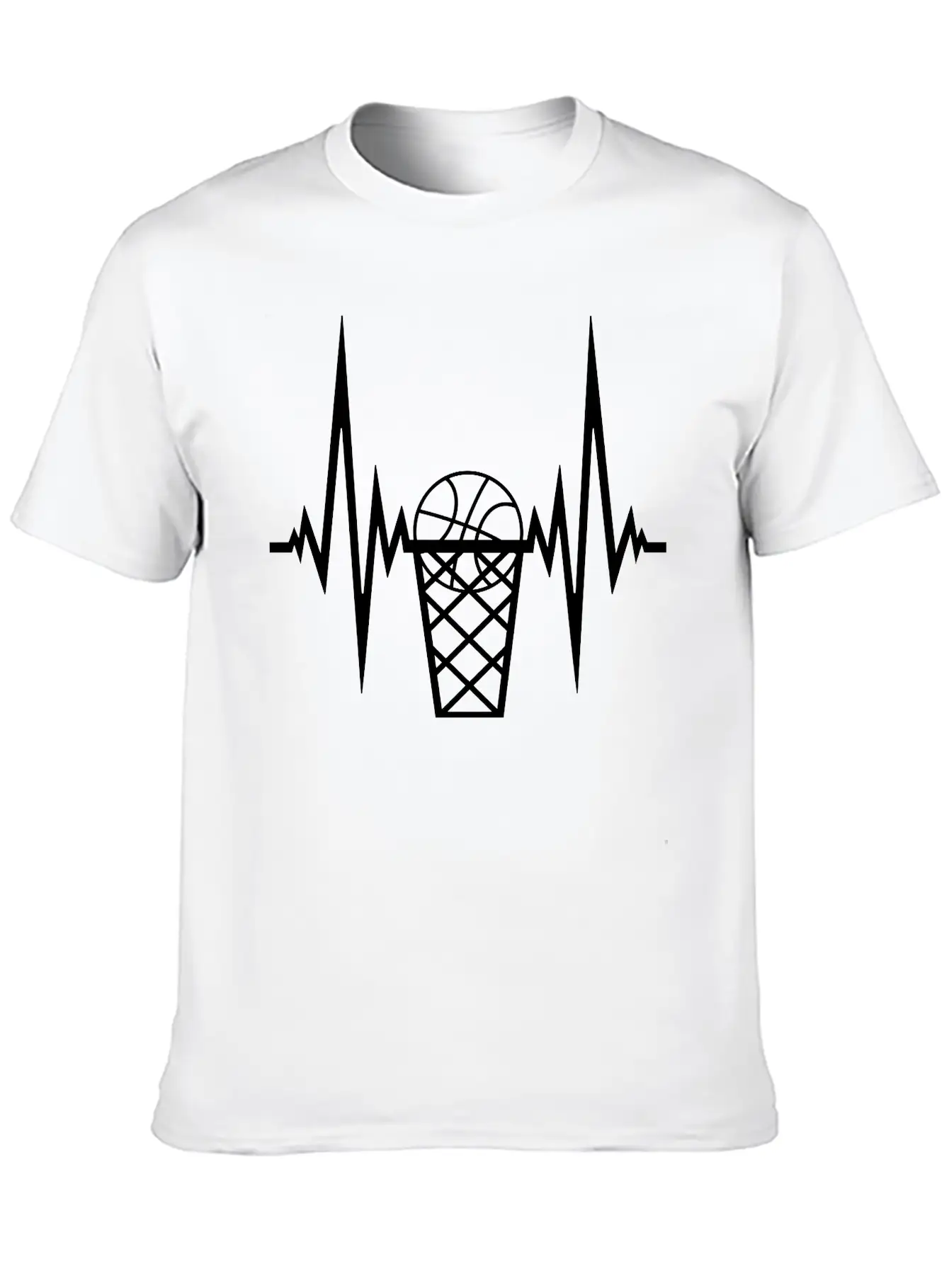 Pulse Basketball Frequency Heartbeat Hit Goal In N Stylish Everyday T-Shirt – Unisex Basic Cotton Tee