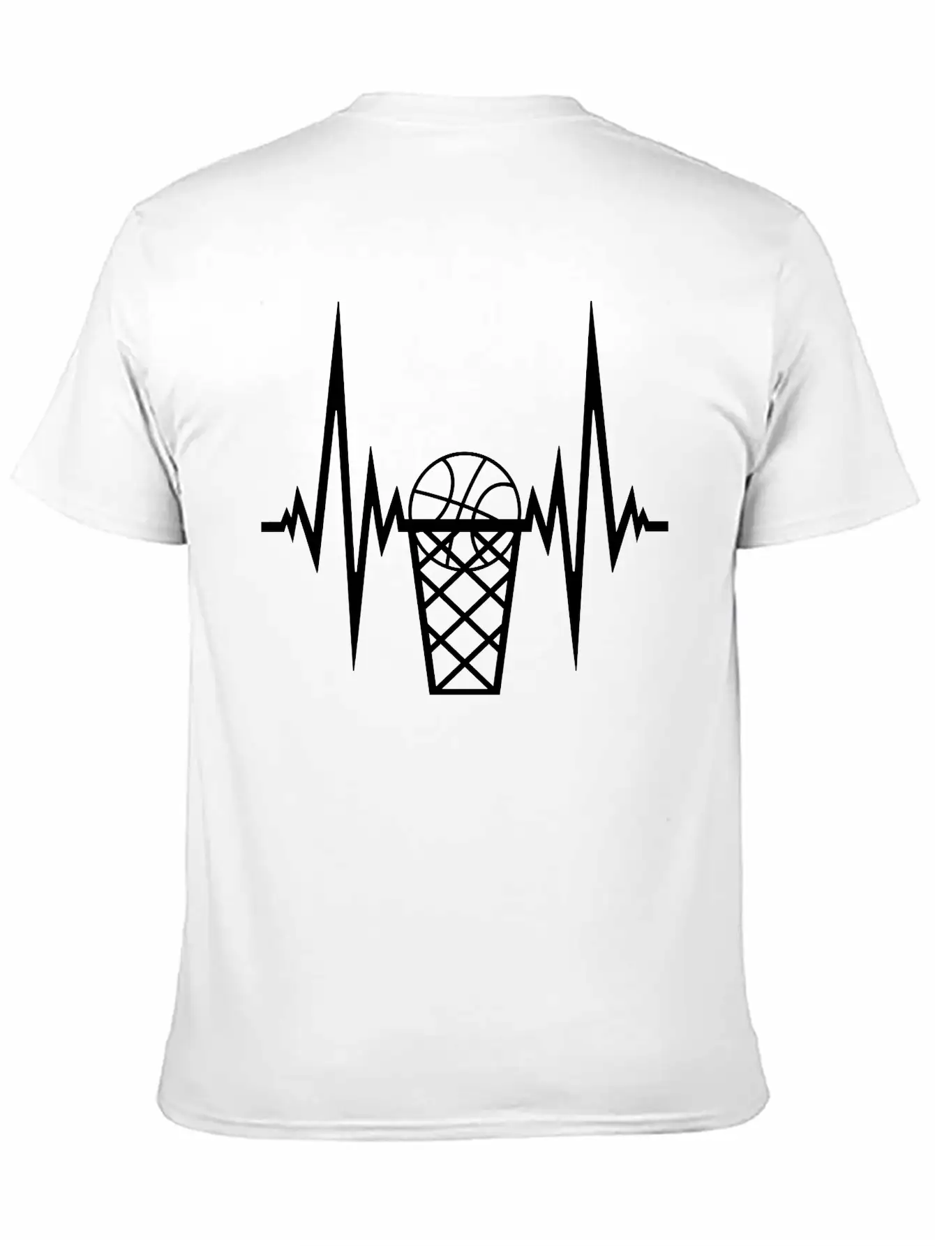 Pulse Basketball Frequency Heartbeat Hit Goal In N Stylish Everyday T-Shirt – Unisex Basic Cotton Tee