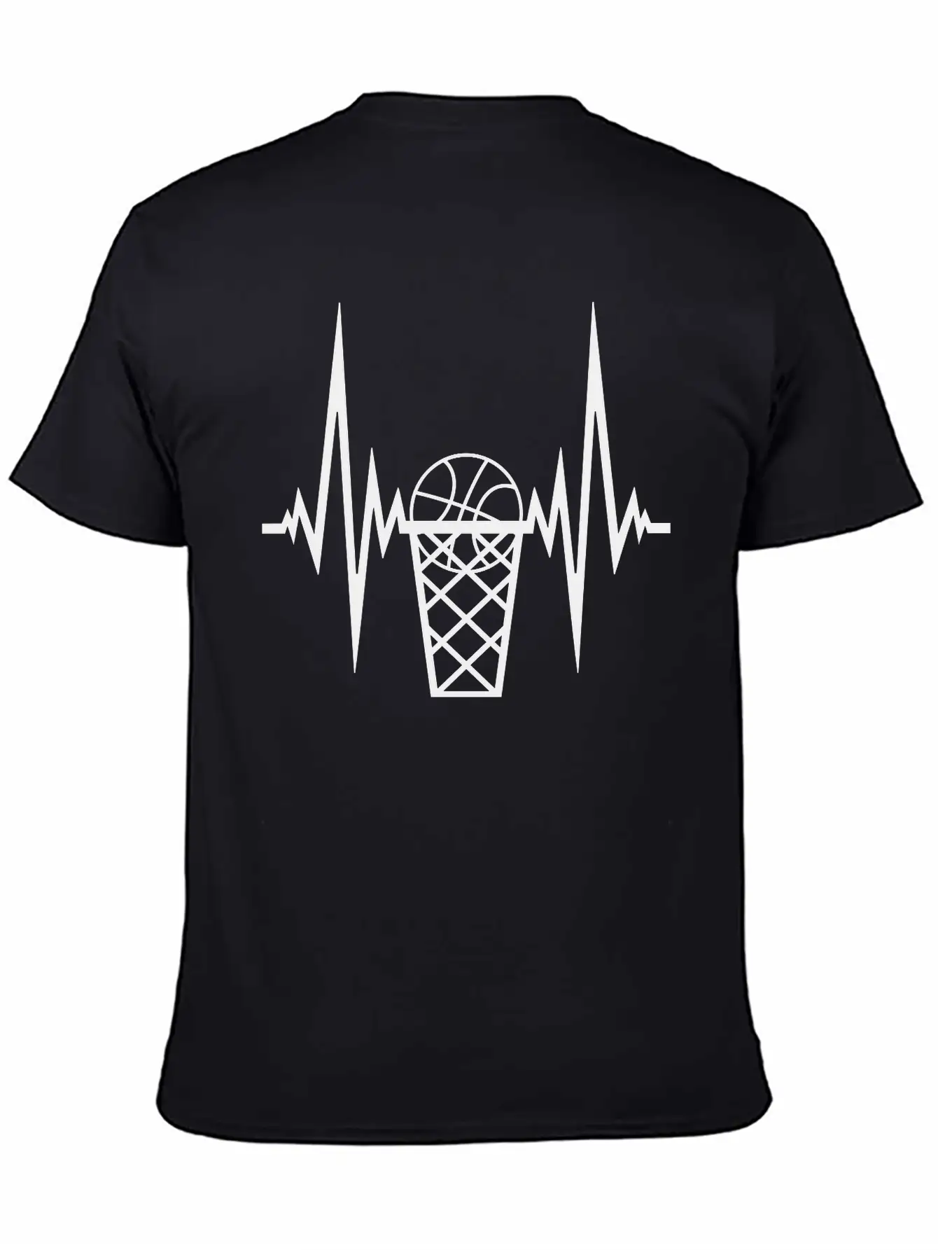Pulse Basketball Frequency Heartbeat Hit Goal In N Stylish Everyday T-Shirt – Unisex Basic Cotton Tee