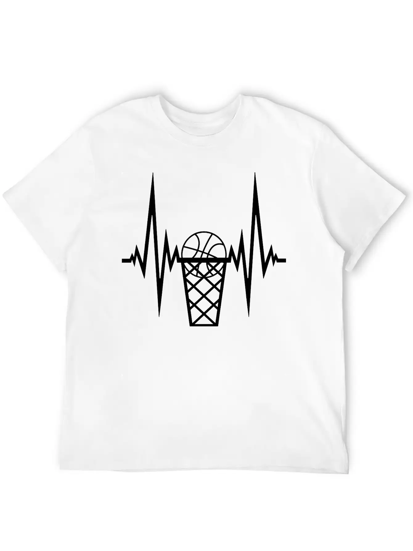 Pulse Basketball Frequency Heartbeat Hit Goal In N Stylish Everyday T-Shirt – Unisex Basic Cotton Tee