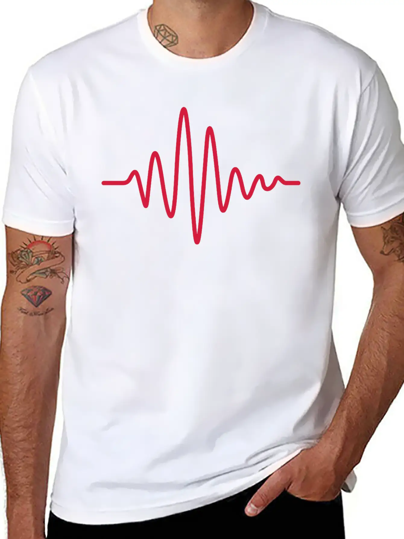 Pulse Heartbeat Frequency Display Basic Graphic T-Shirt – Daily Comfort In Soft Cotton