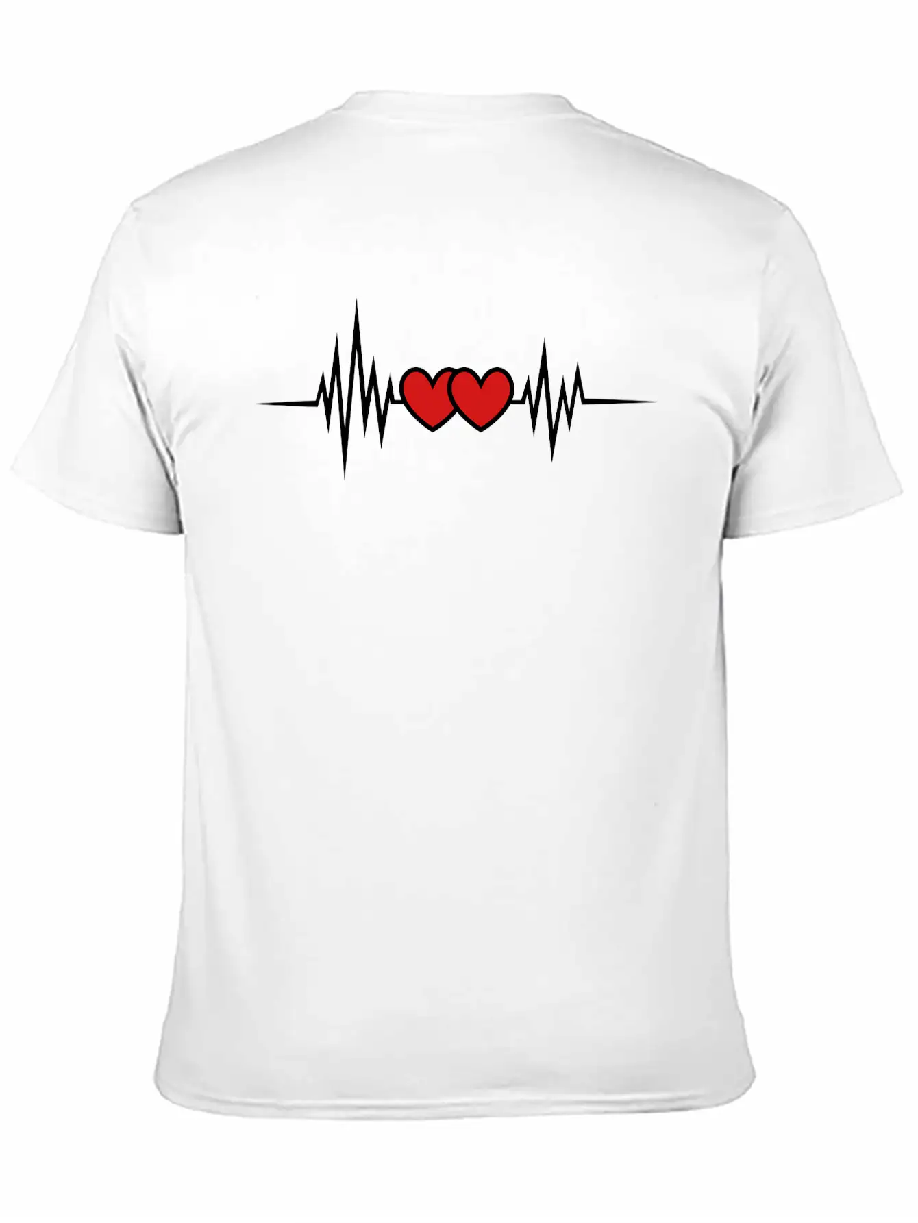 Pulse Heartbeat, Rate, Frequency, Double Heart, Stylish Everyday T-Shirt – Unisex Basic Cotton Tee