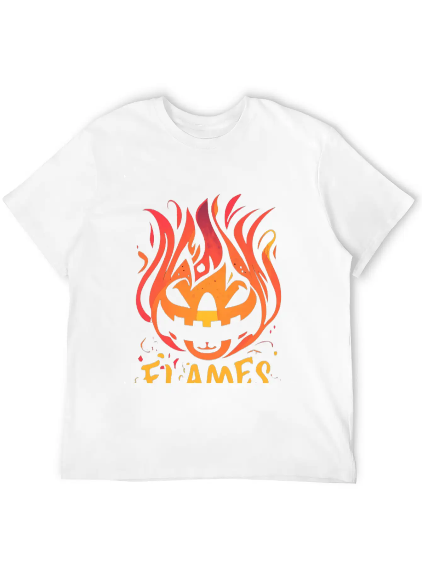Pumpkin Inferno - Flame The Night Essential Unisex Summer Tee – Soft Cotton Casual Fit