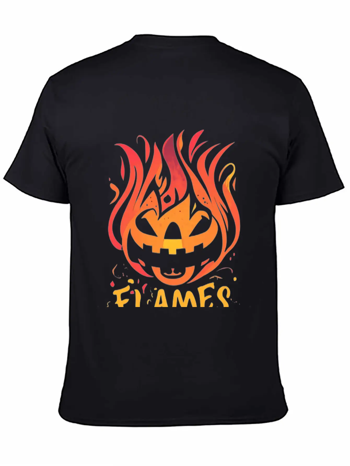 Pumpkin Inferno - Flame The Night Essential Unisex Summer Tee – Soft Cotton Casual Fit