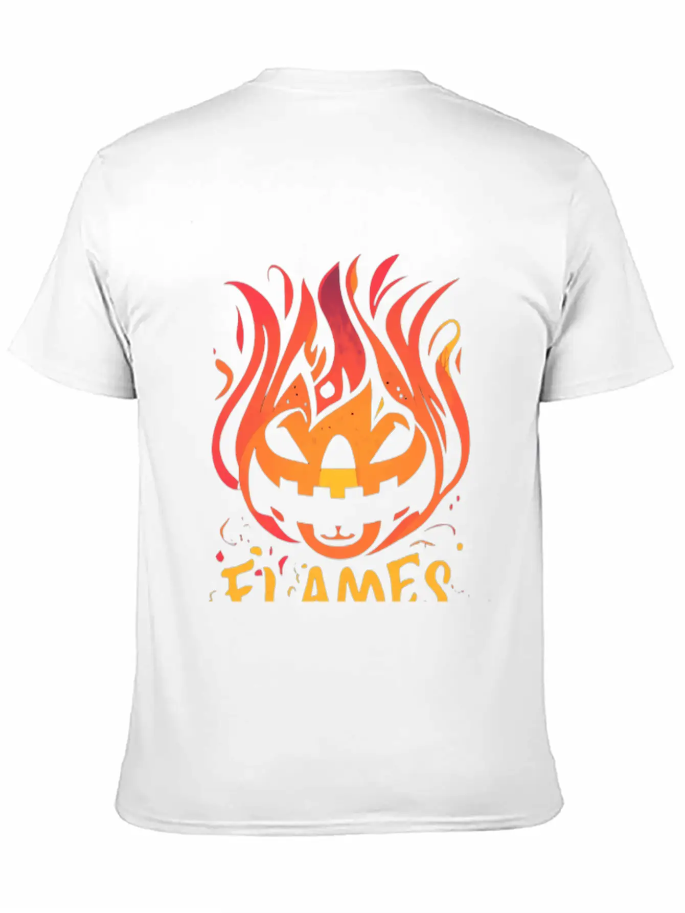 Pumpkin Inferno - Flame The Night Essential Unisex Summer Tee – Soft Cotton Casual Fit