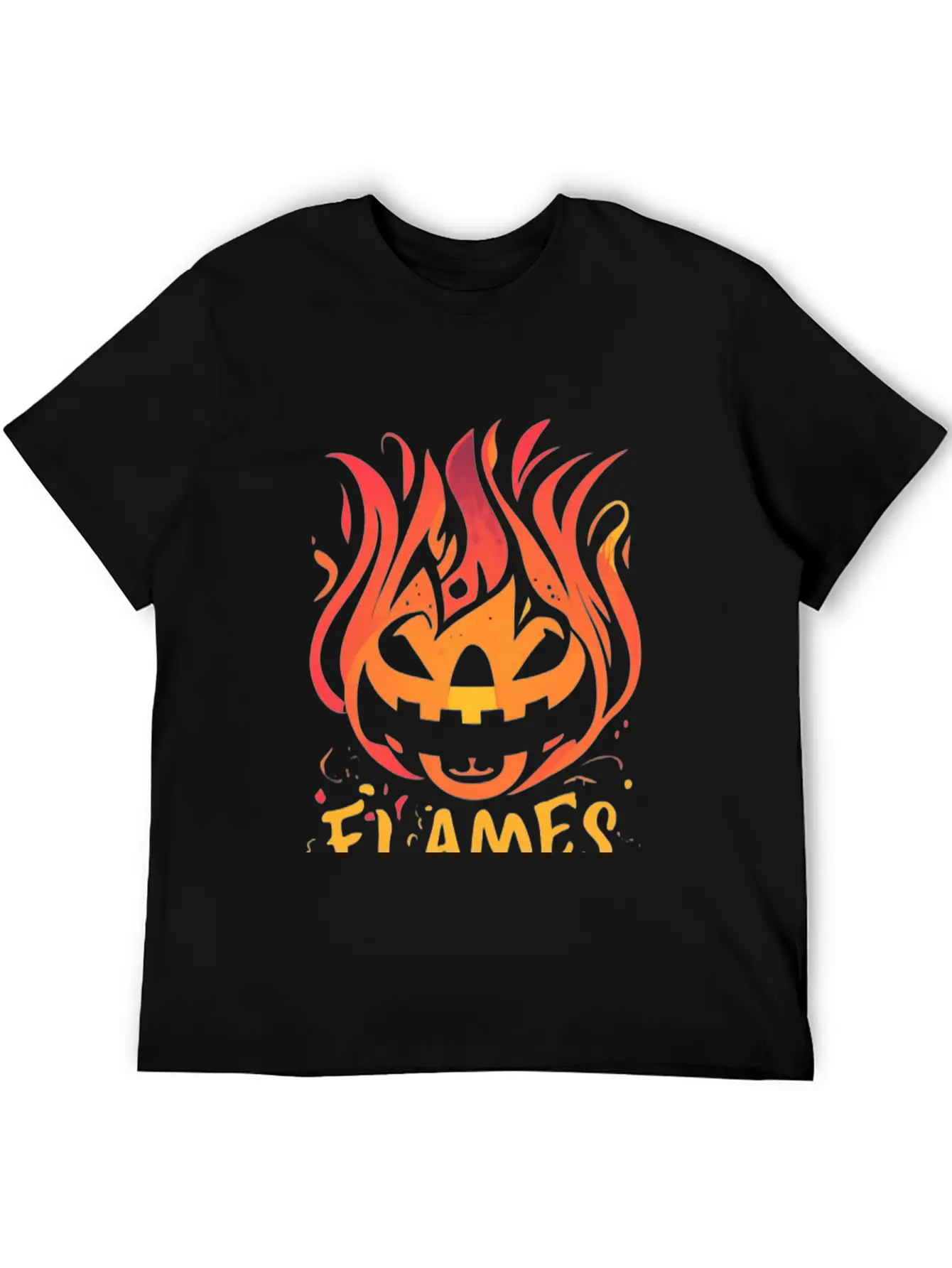 Pumpkin Inferno - Flame The Night Essential Unisex Summer Tee – Soft Cotton Casual Fit