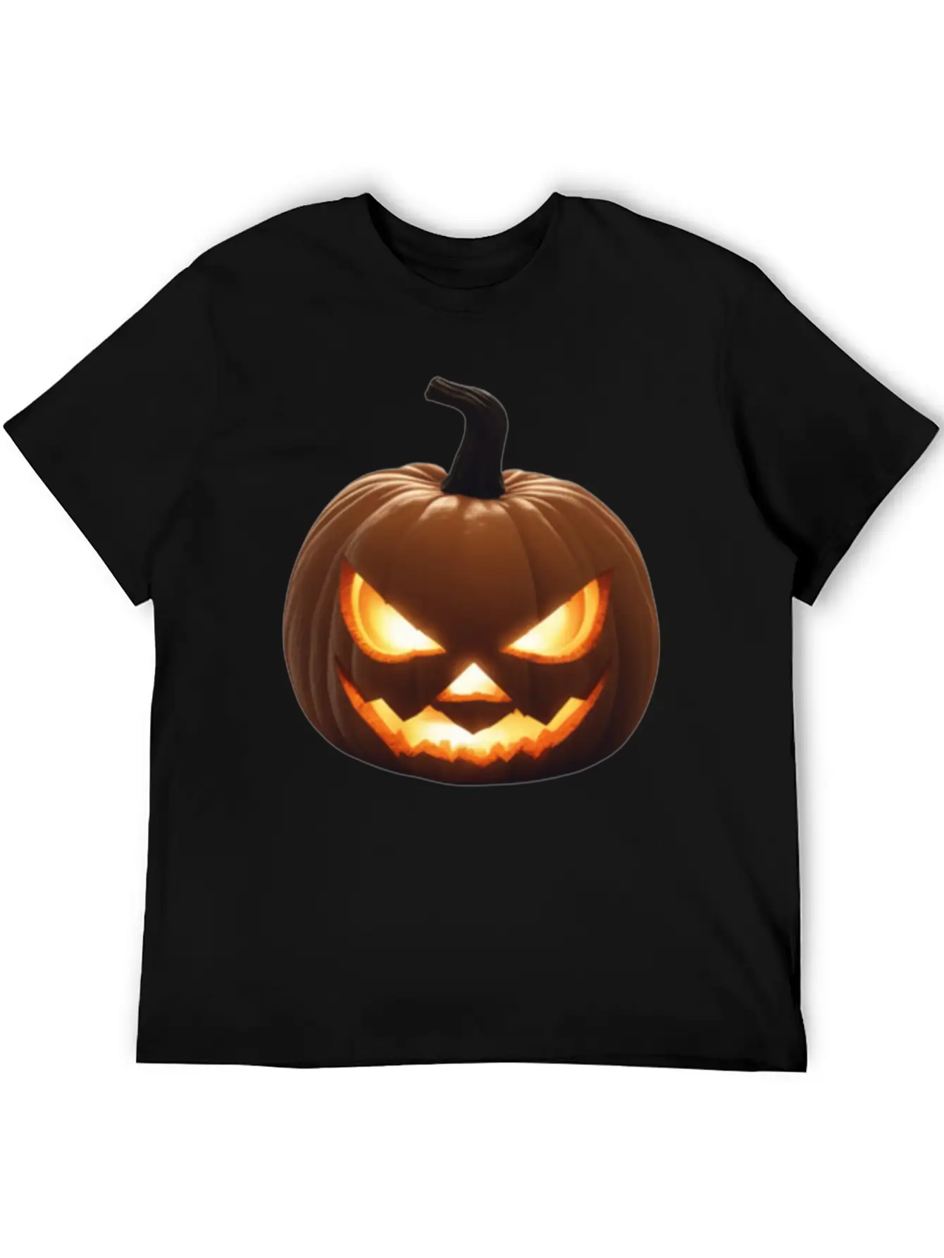 Pumpkin With A Glowing Jack And Glowing Eyes Surro Stylish Everyday T-Shirt – Unisex Basic Cotton Tee
