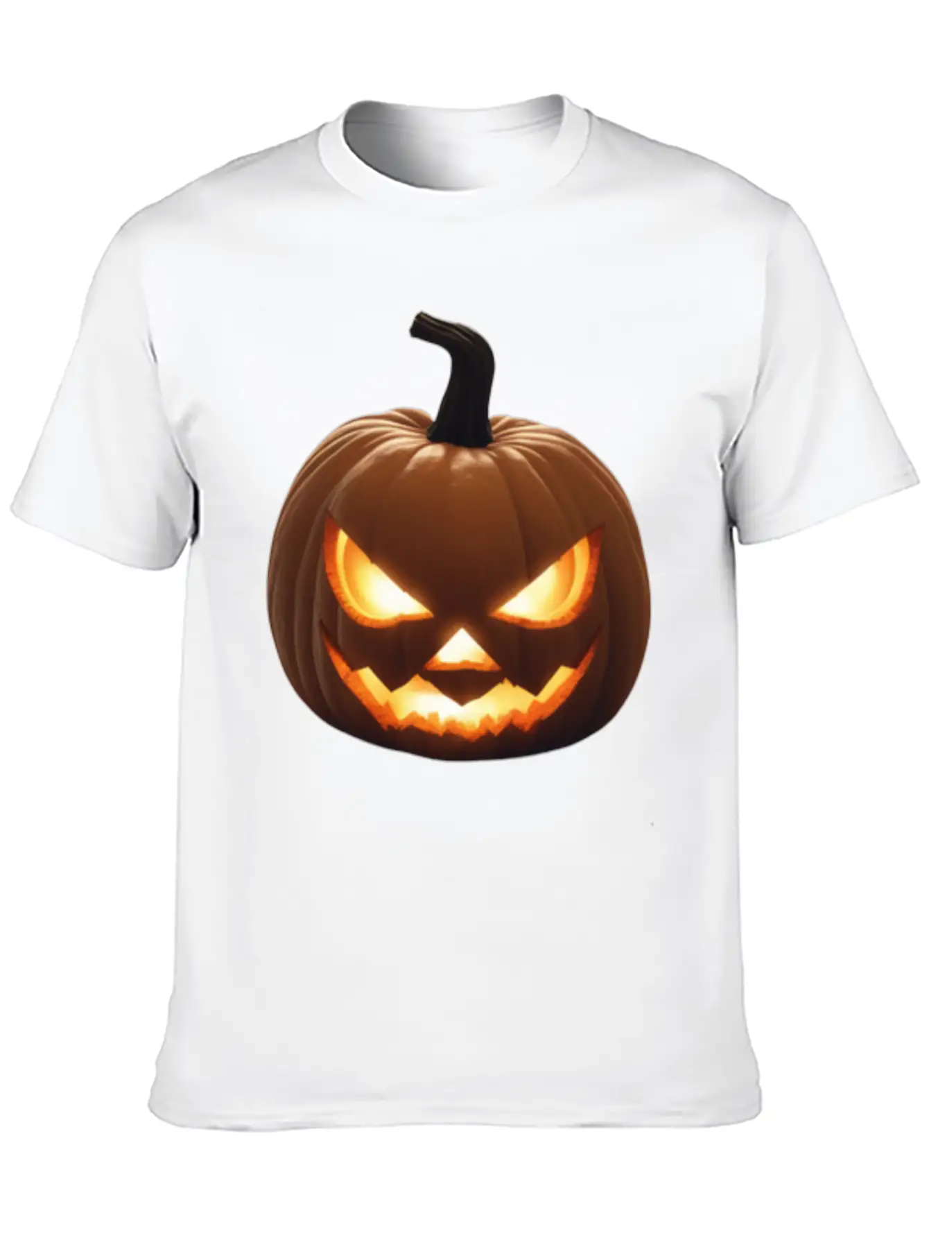 Pumpkin With A Glowing Jack And Glowing Eyes Surro Stylish Everyday T-Shirt – Unisex Basic Cotton Tee