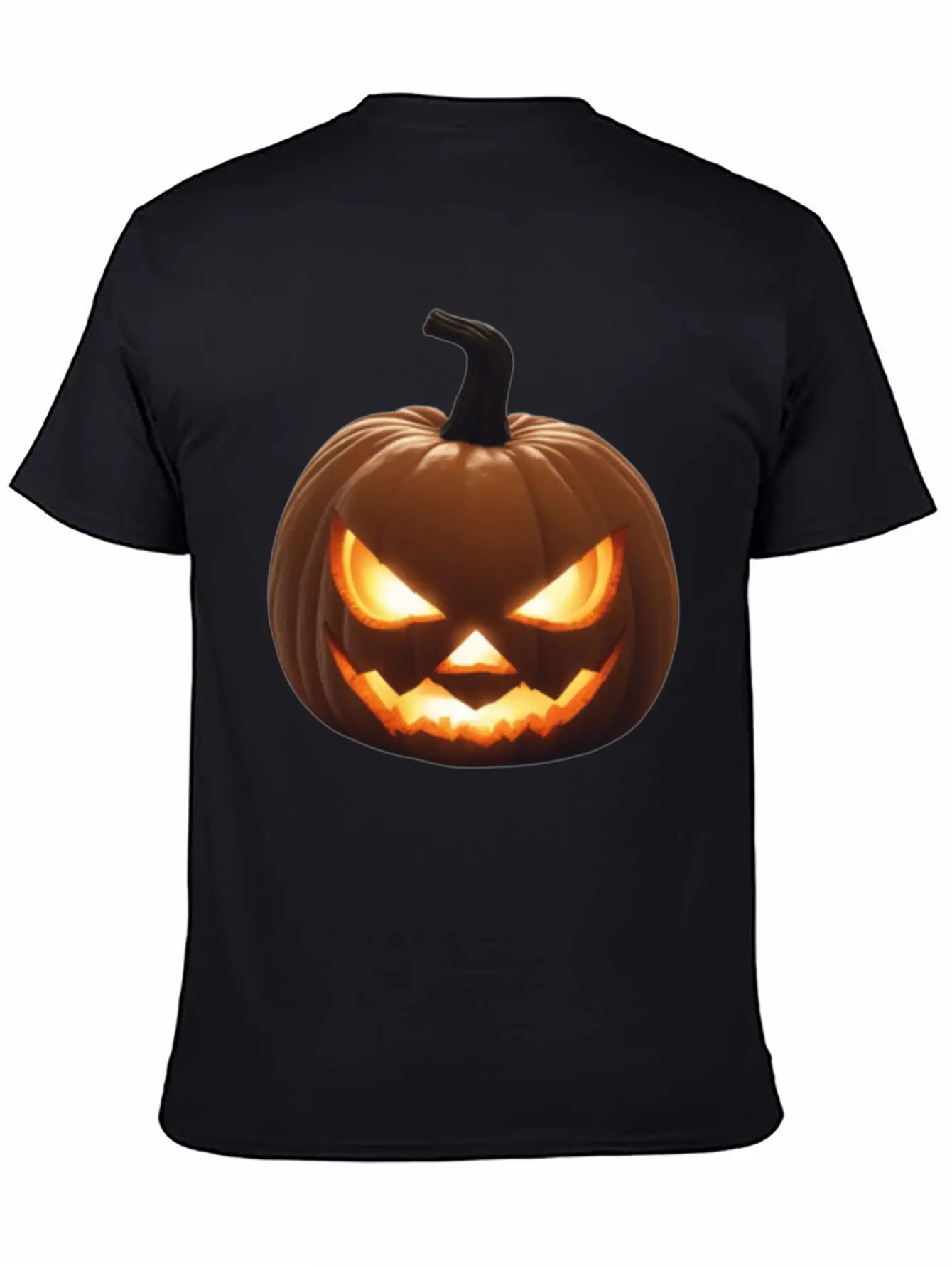 Pumpkin With A Glowing Jack And Glowing Eyes Surro Stylish Everyday T-Shirt – Unisex Basic Cotton Tee