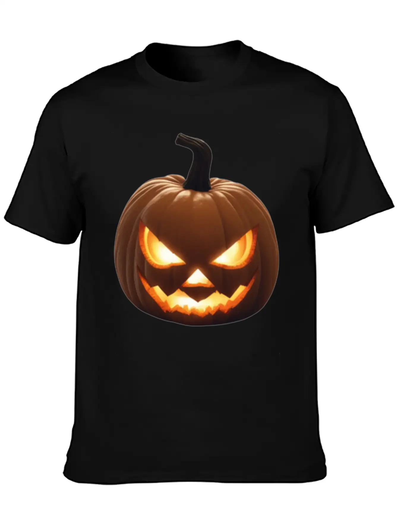 Pumpkin With A Glowing Jack And Glowing Eyes Surro Stylish Everyday T-Shirt – Unisex Basic Cotton Tee