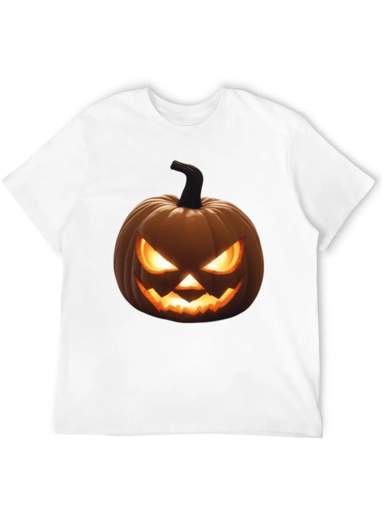 Pumpkin With A Glowing Jack And Glowing Eyes Surro Stylish Everyday T-Shirt – Unisex Basic Cotton Tee
