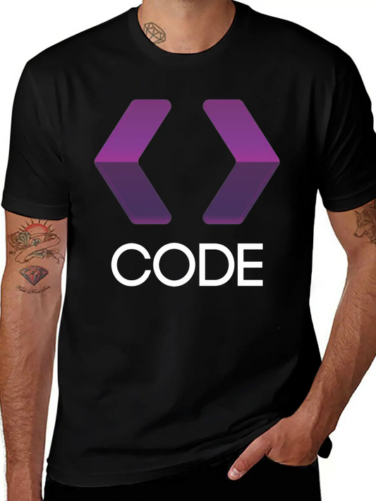 Purple Arrows Shape Code Stylish Everyday T-Shirt – Unisex Basic Cotton Tee