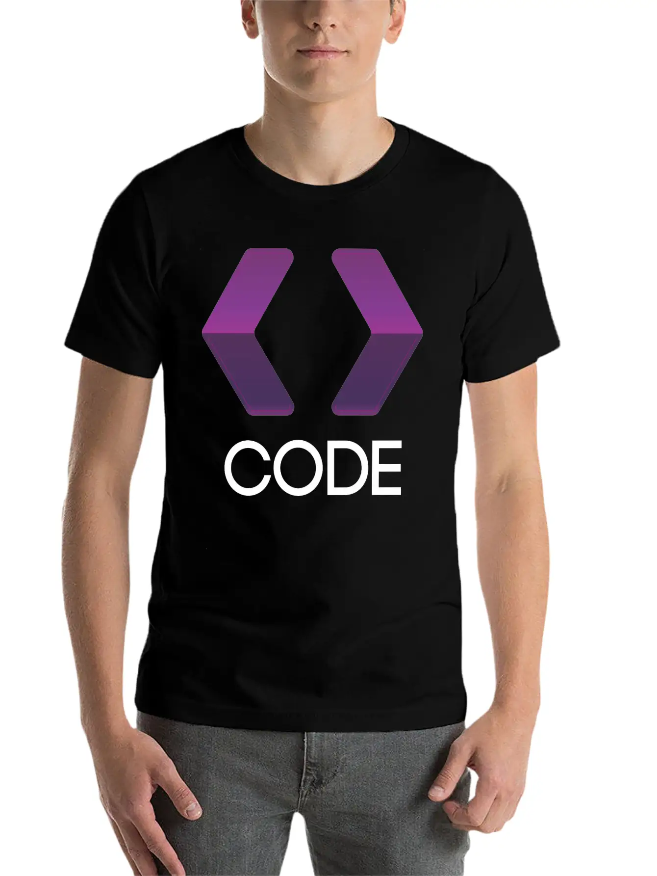 Purple Arrows Shape Code Stylish Everyday T-Shirt – Unisex Basic Cotton Tee