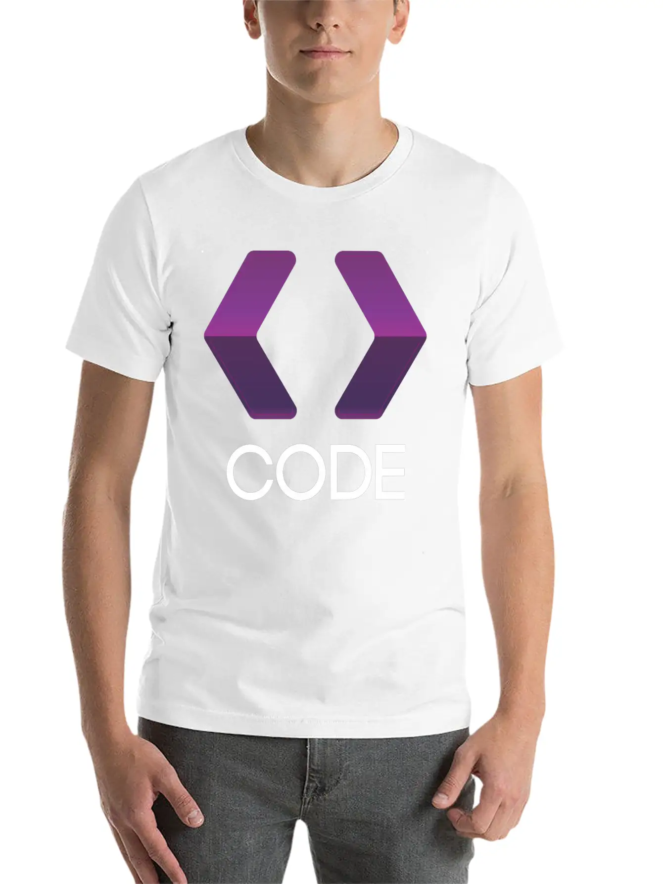 Purple Arrows Shape Code Stylish Everyday T-Shirt – Unisex Basic Cotton Tee