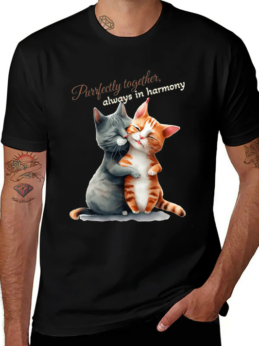 Purrfectly Together Always In Harmony Essential Unisex Summer Tee – Soft Cotton Casual Fit